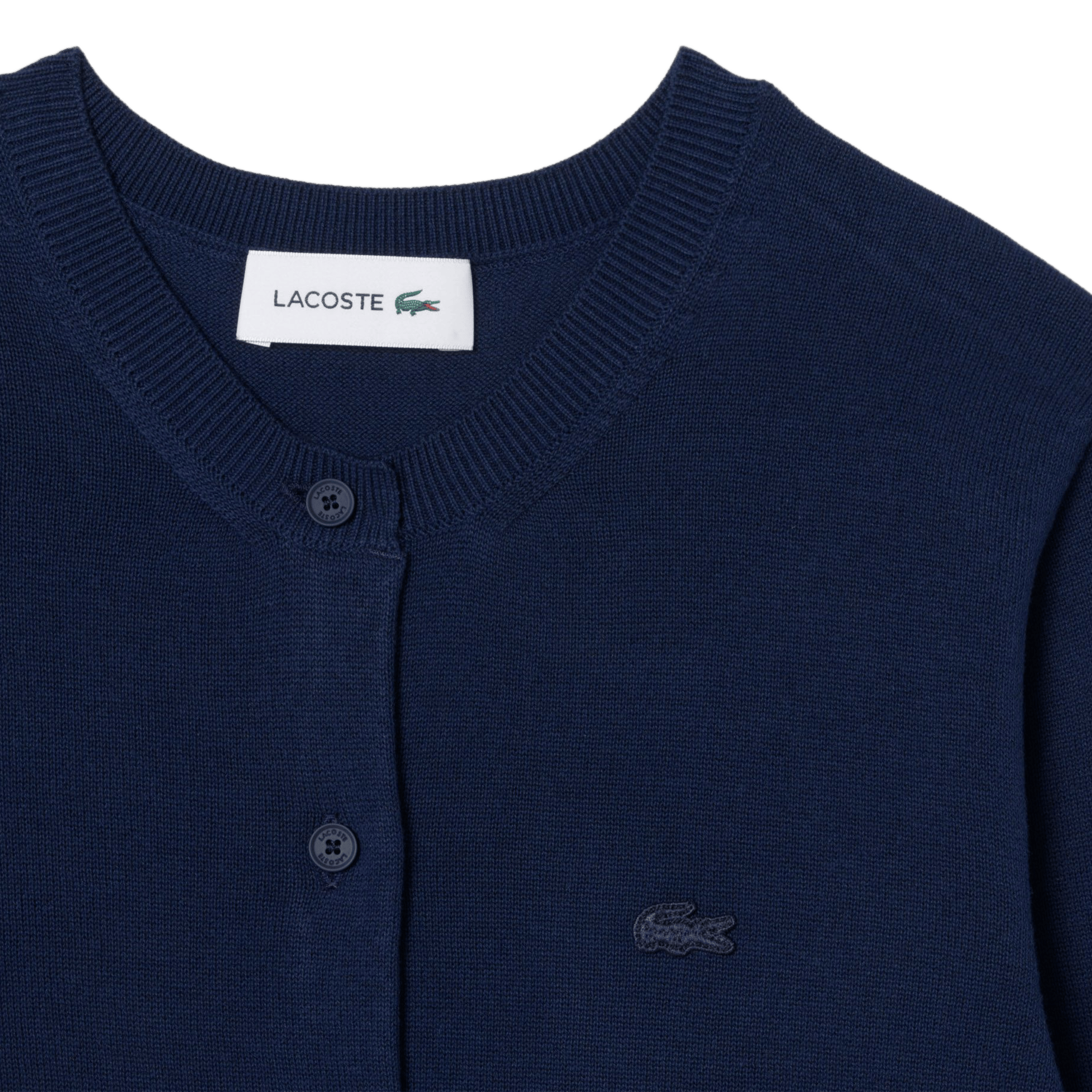 Gerader V-Ausschnitt Cardigan aus Baumwolle LACOSTE Blau