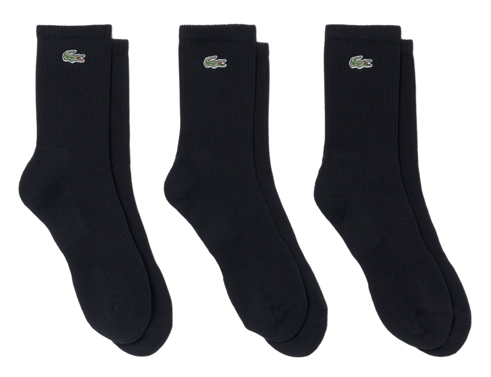 Set of 3 pairs of ribbed cotton blend socks LACOSTE Black