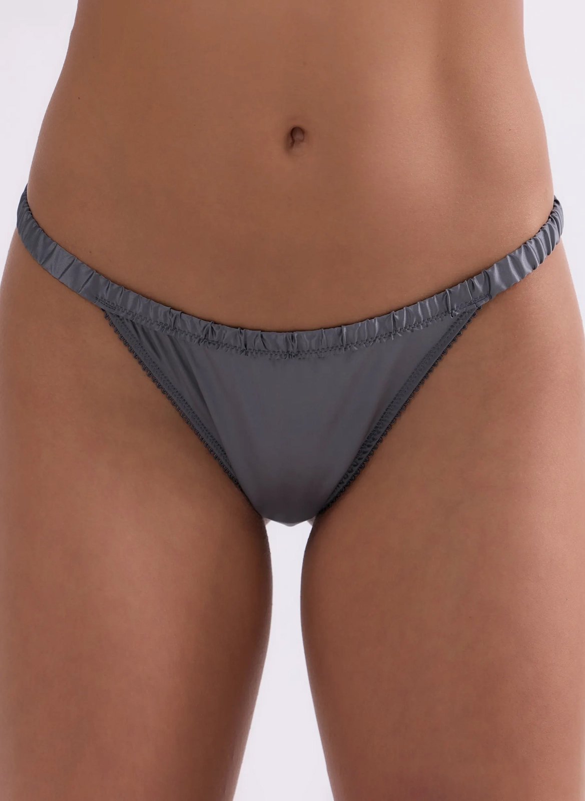 Culottes style tanga en dentelle LOVE STORIES Gris