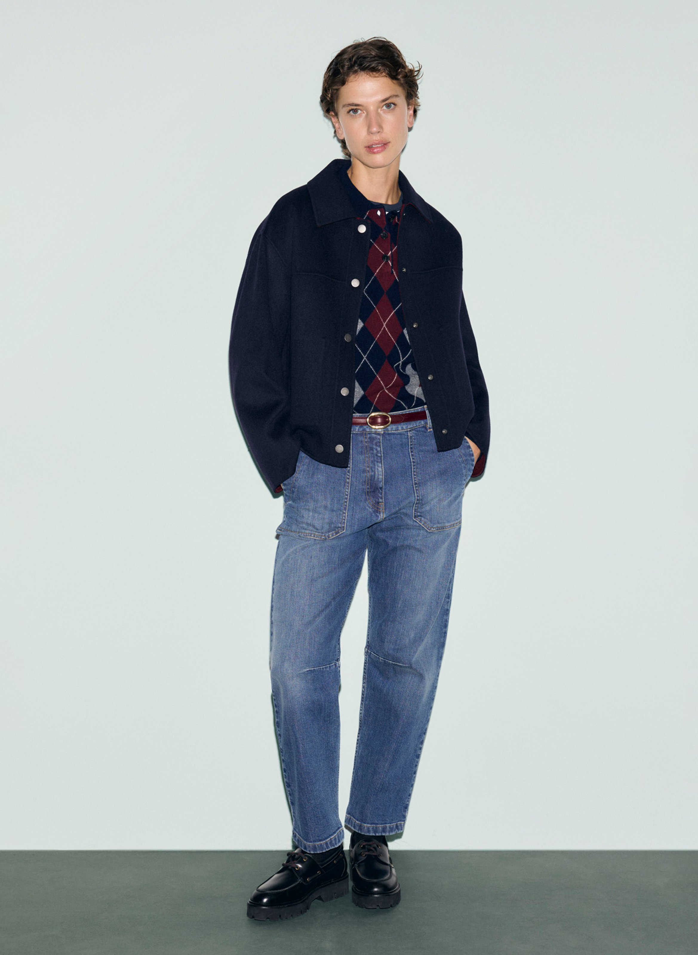 Plain buttoned wool coat GERARD DAREL Blue