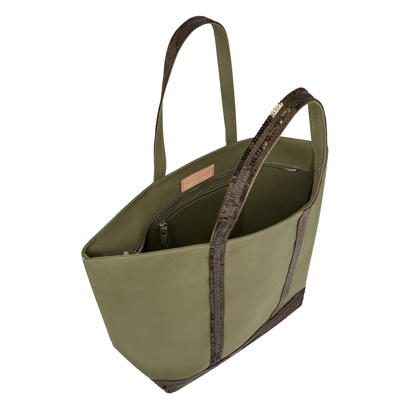 Cabas L à sequins en toile de coton  VANESSA BRUNO Vert