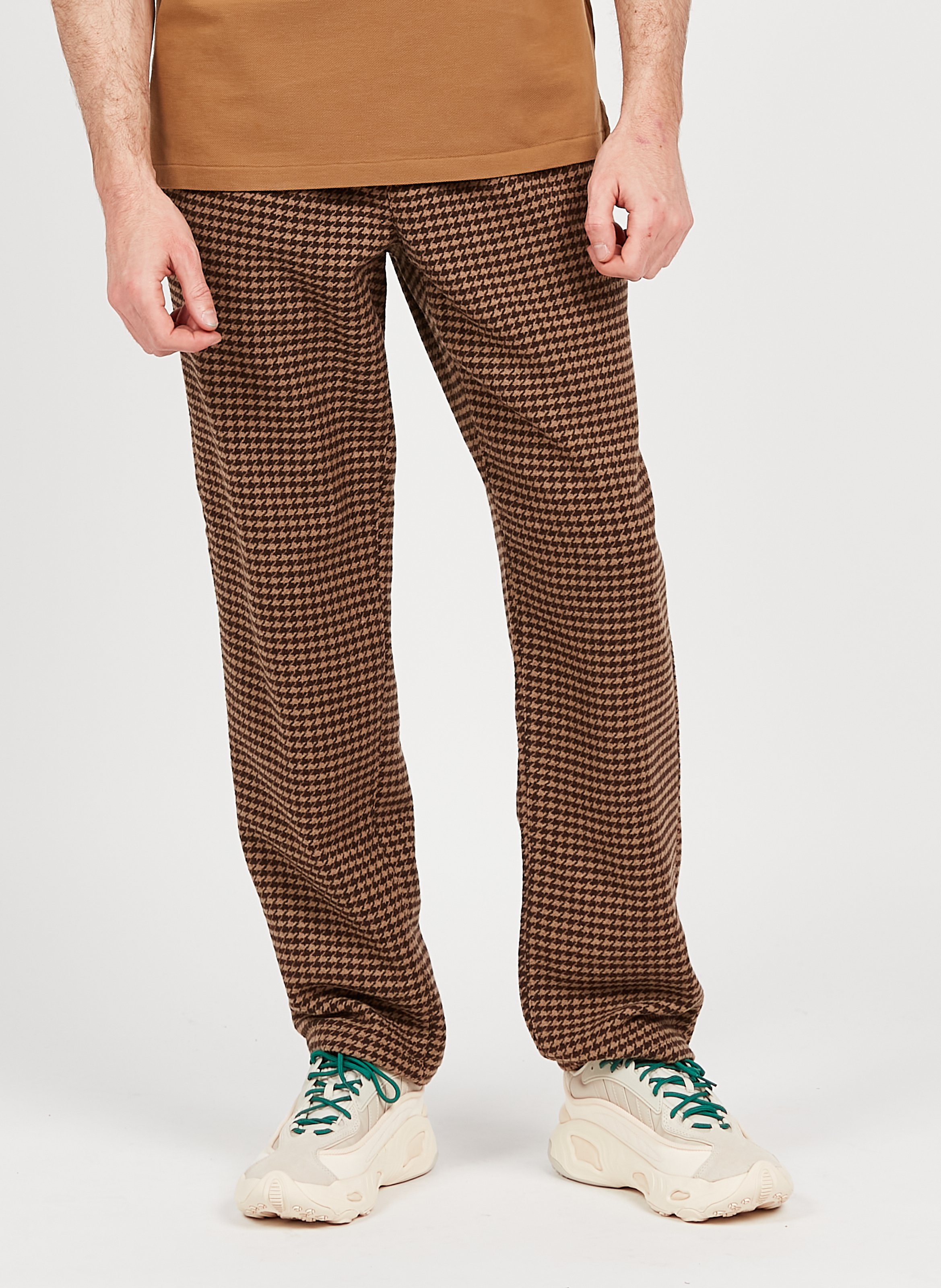 Houndstooth print wool-blend pants LES DEUX Brown