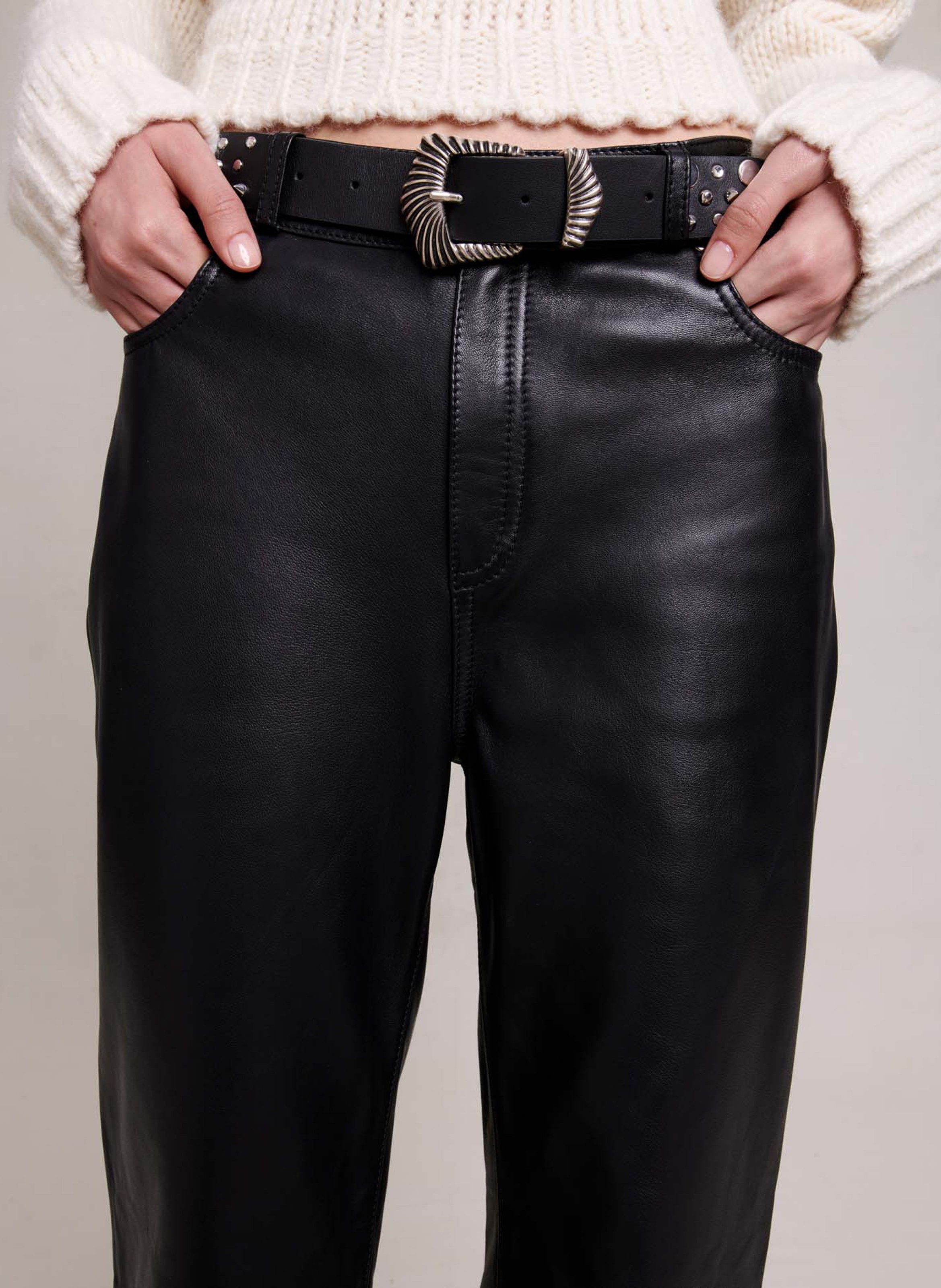 Pantalon noir online maje