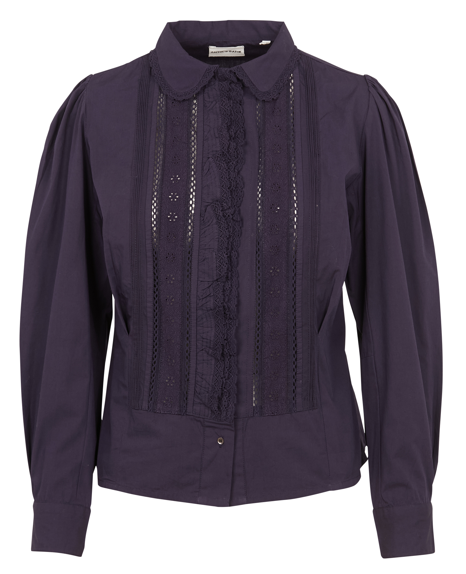 Chemise col claudine en popeline de coton  ANTIK BATIK Bleu