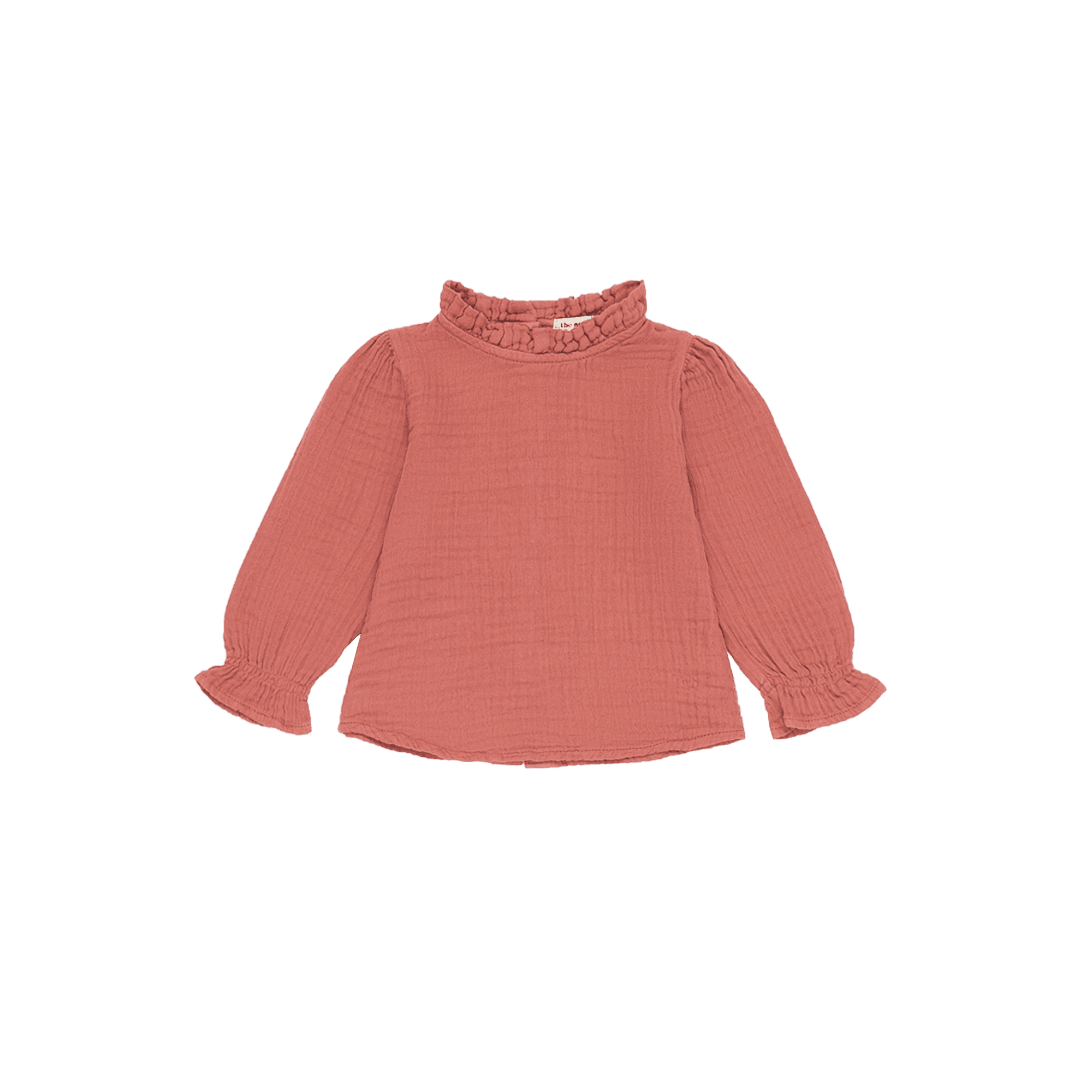 High-neck cotton gauze blouse THE NEW SOCIETY Orange