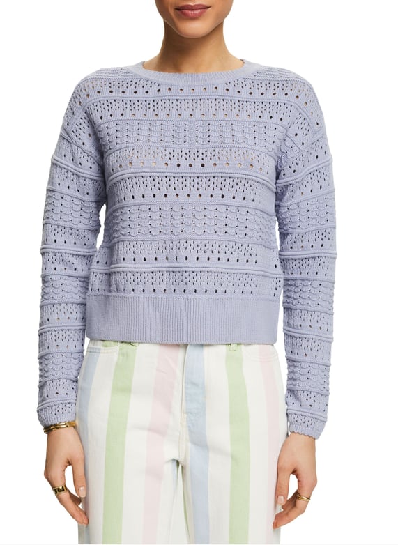 Lochmuster Pullunder Esprit Rundhalspullover Mit Lochmuster Aus
