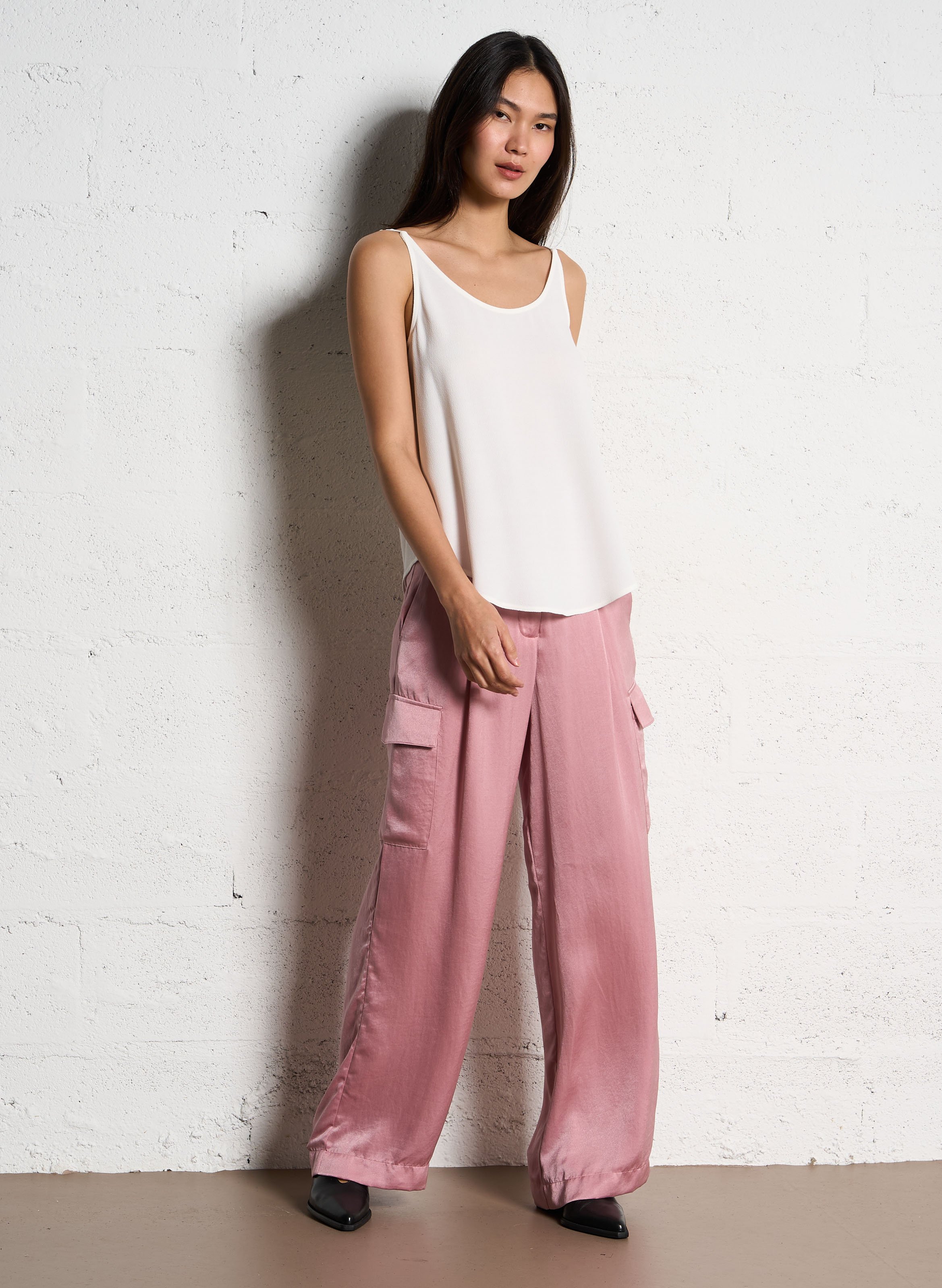 Top à bretelles en crêpe BA&SH Beige