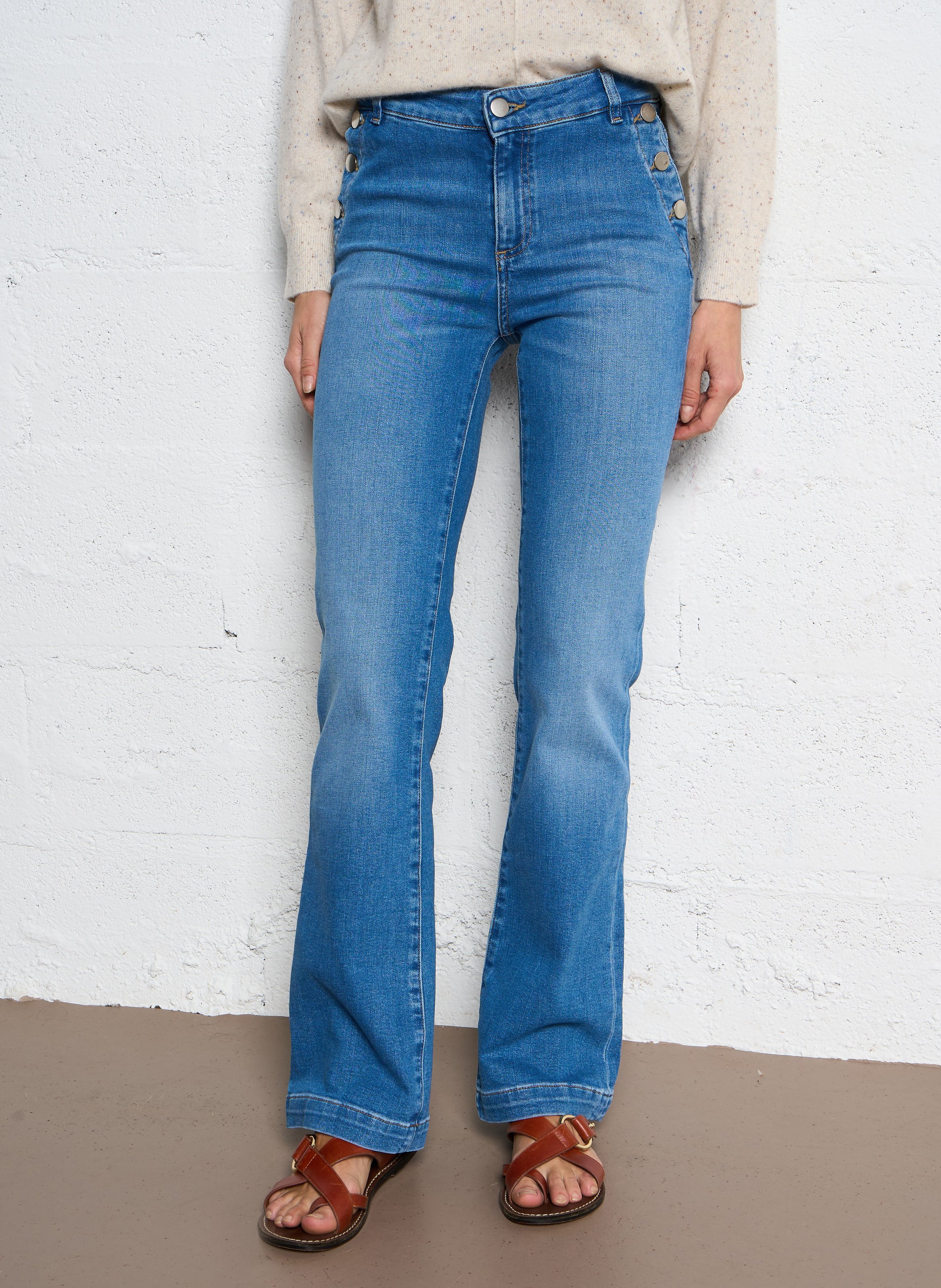 Jean droit en coton mélangé MAISON 123 Bleu