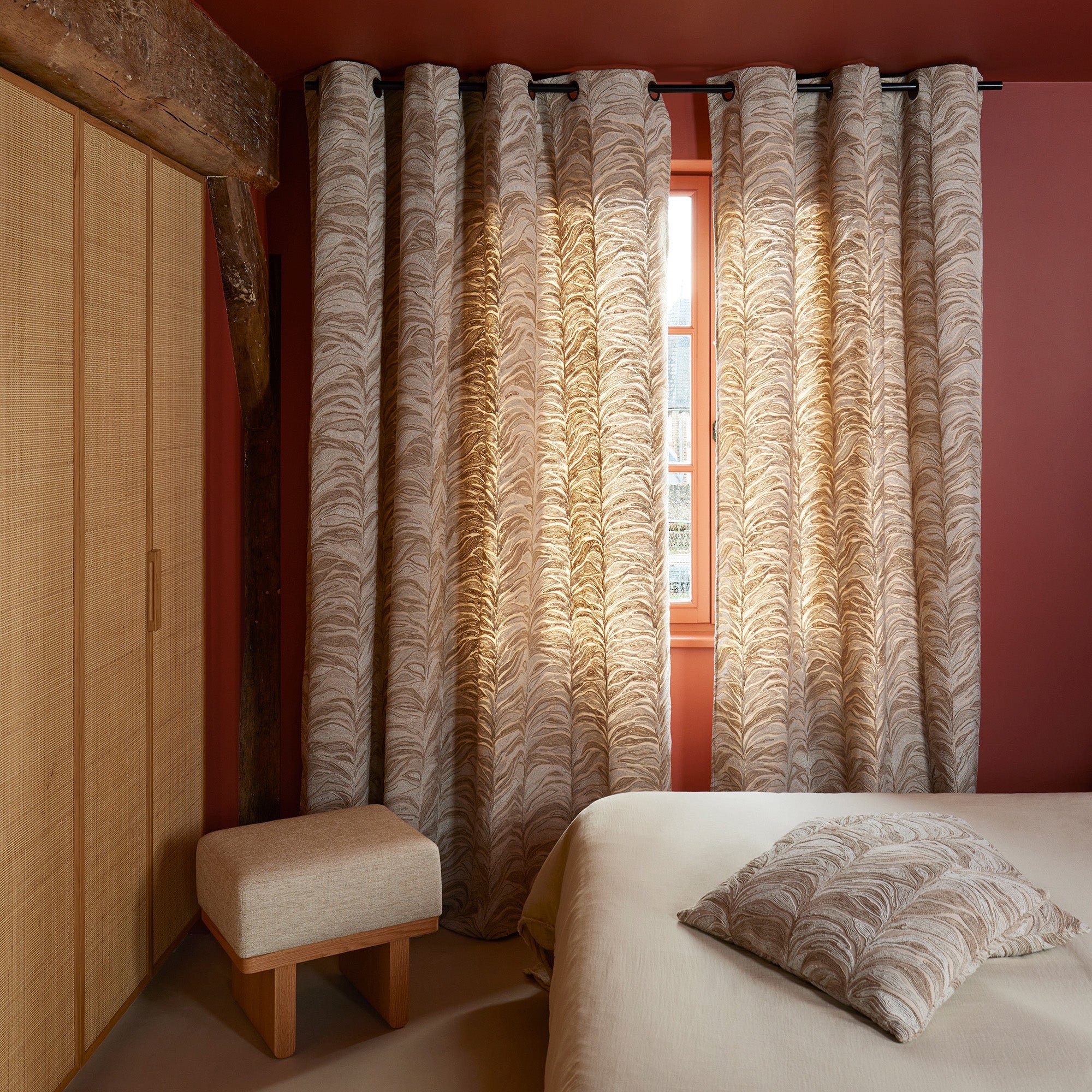 Rideau à oeillets dorés MADURA Beige