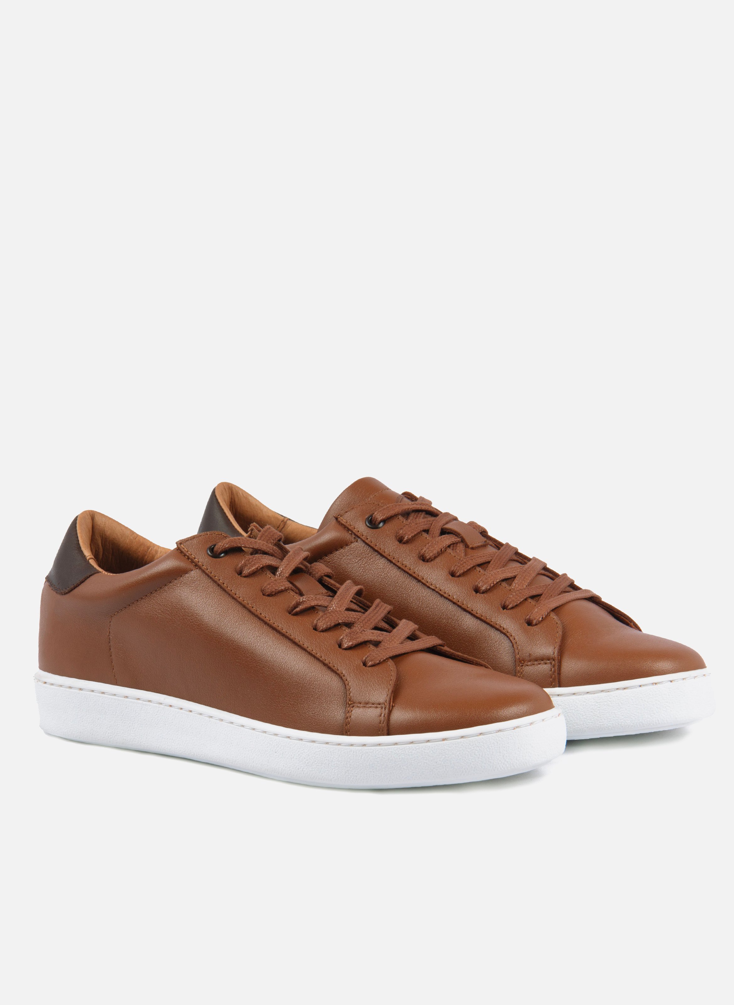Lace-up leather tennis shoes JULES & JENN Brown