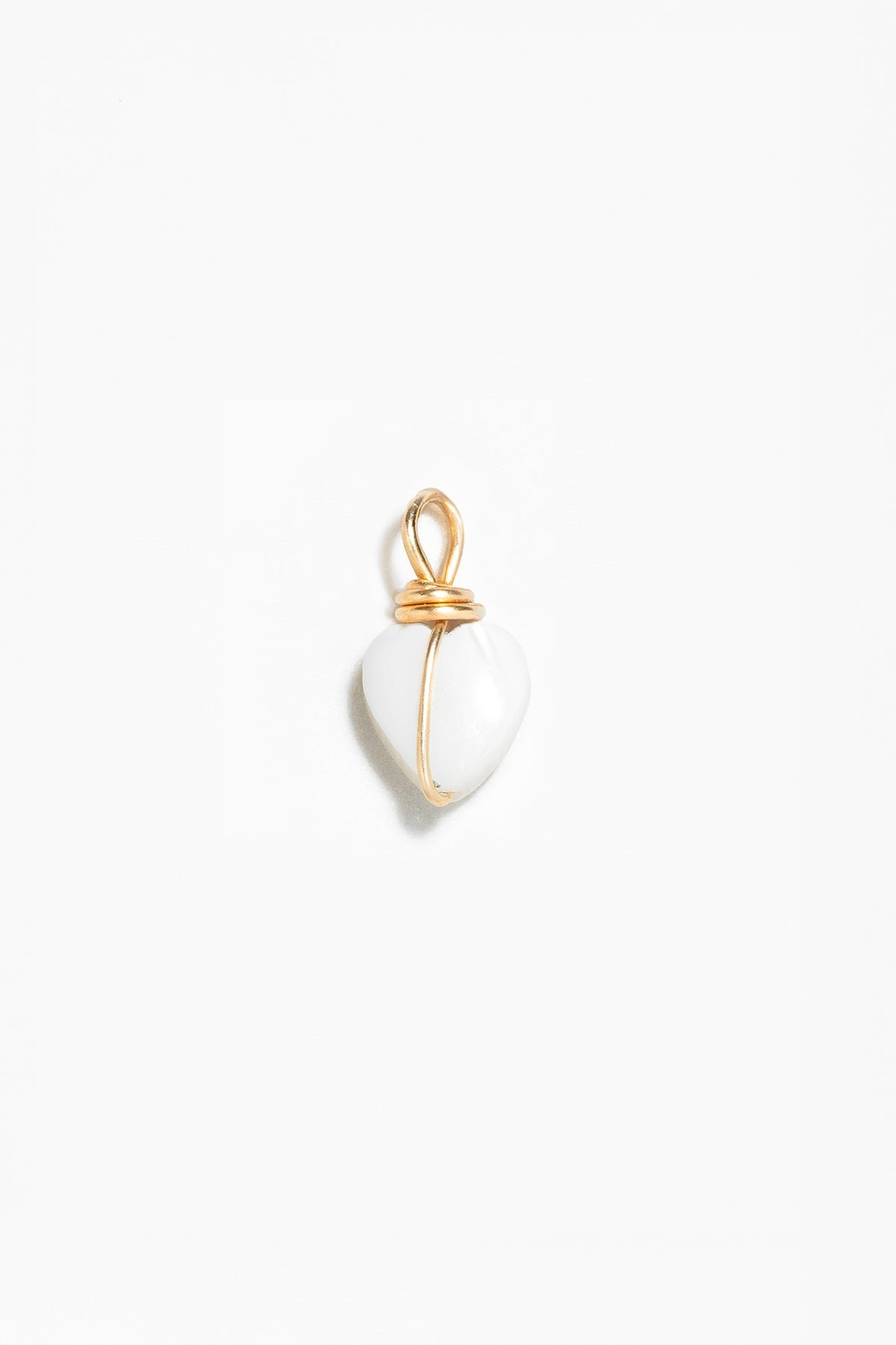 Mother of Pearl Heart Charm Pendant YAY White