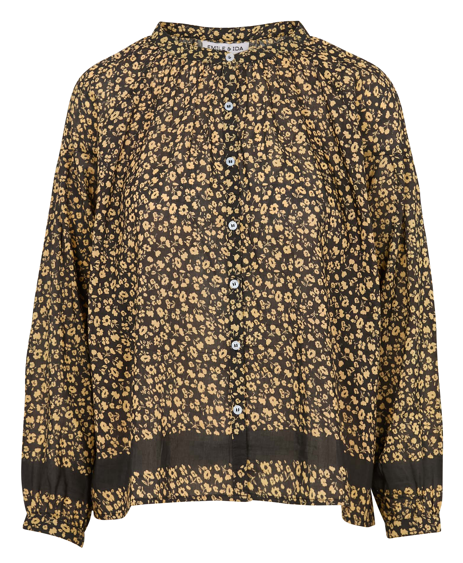 Bluse aus Baumwoll-Mix mit Rundhalsausschnitt EMILE ET IDA Gelb