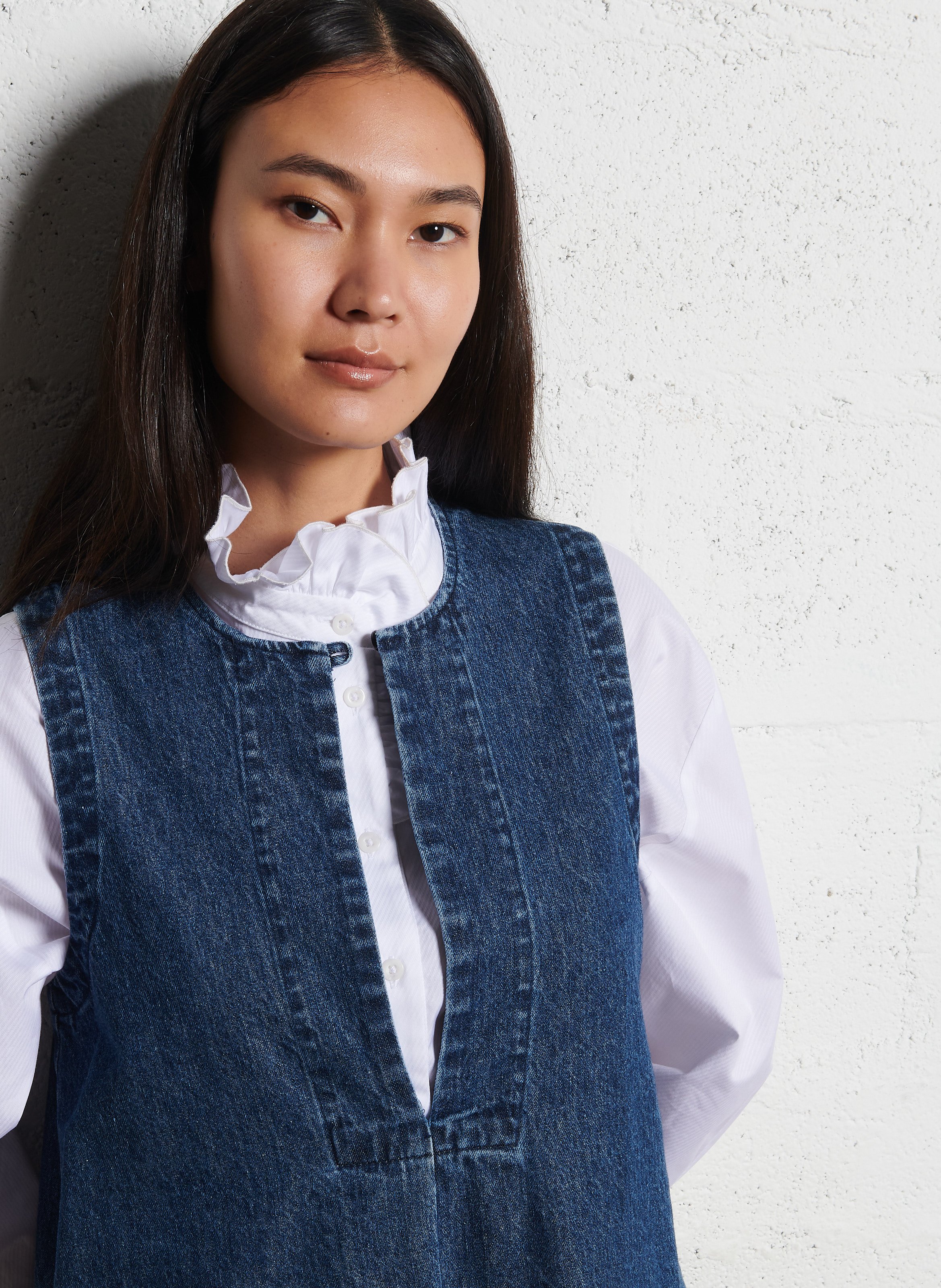 Robe courte en coton bio mélangé SUZIE WINKLE Bleu