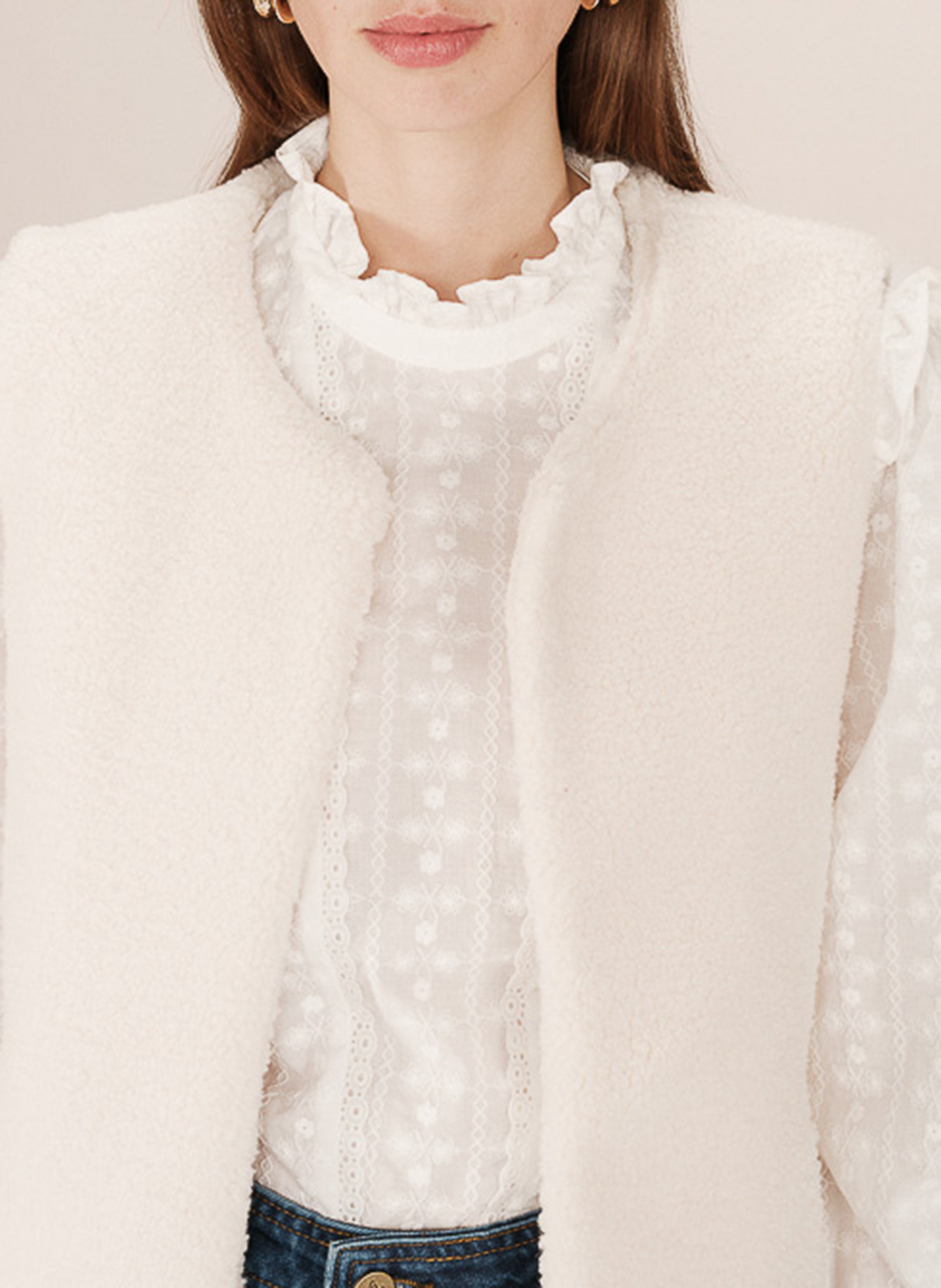 Sleeveless faux fur vest GRACE ET MILA White