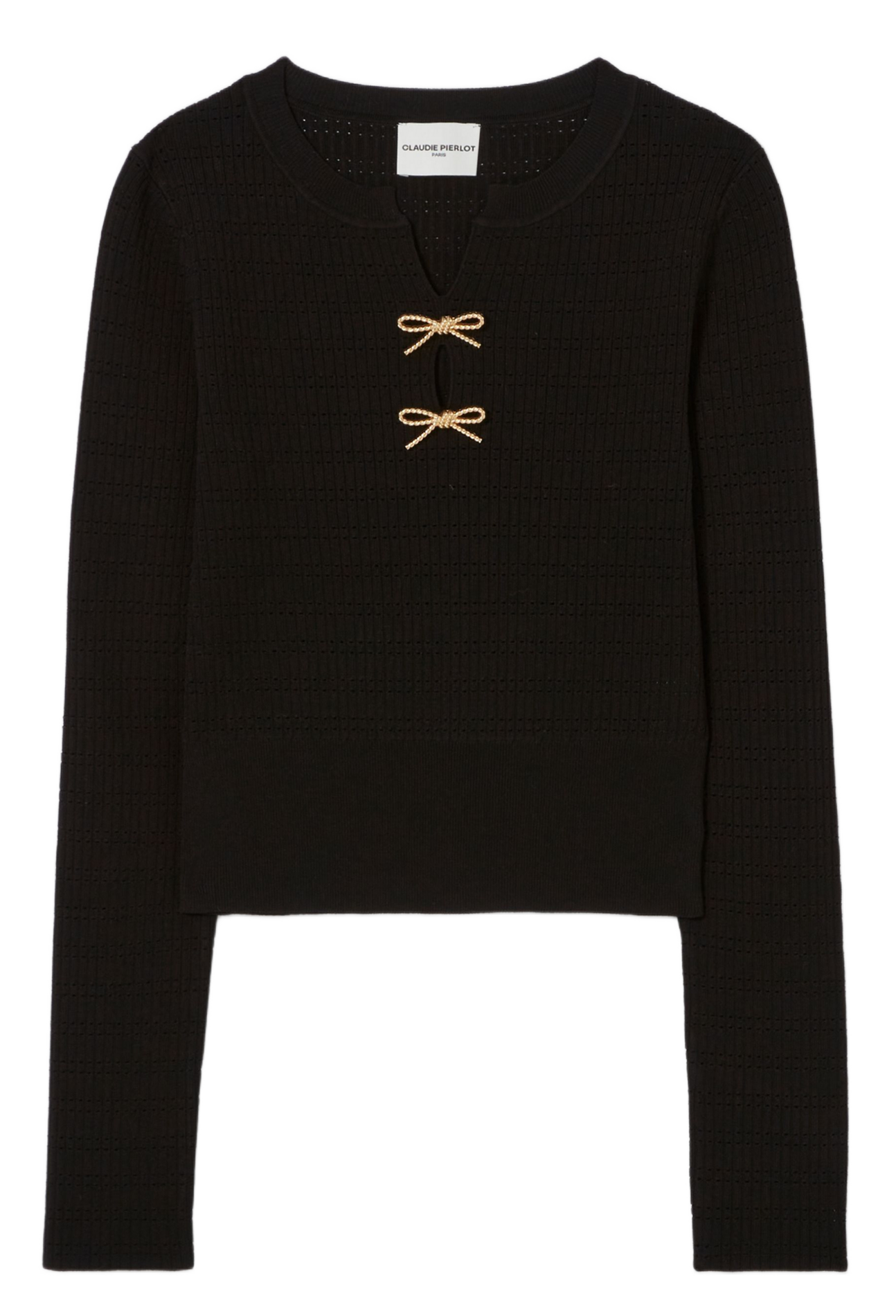 Pull moulant fin col V CLAUDIE PIERLOT Noir