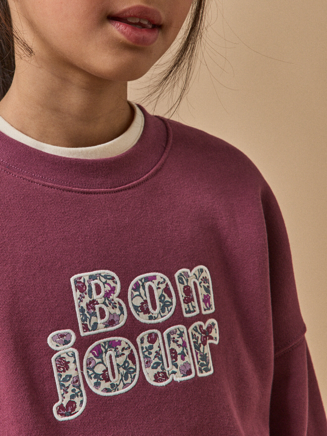 Organic cotton message sweatshirt CYRILLUS Red