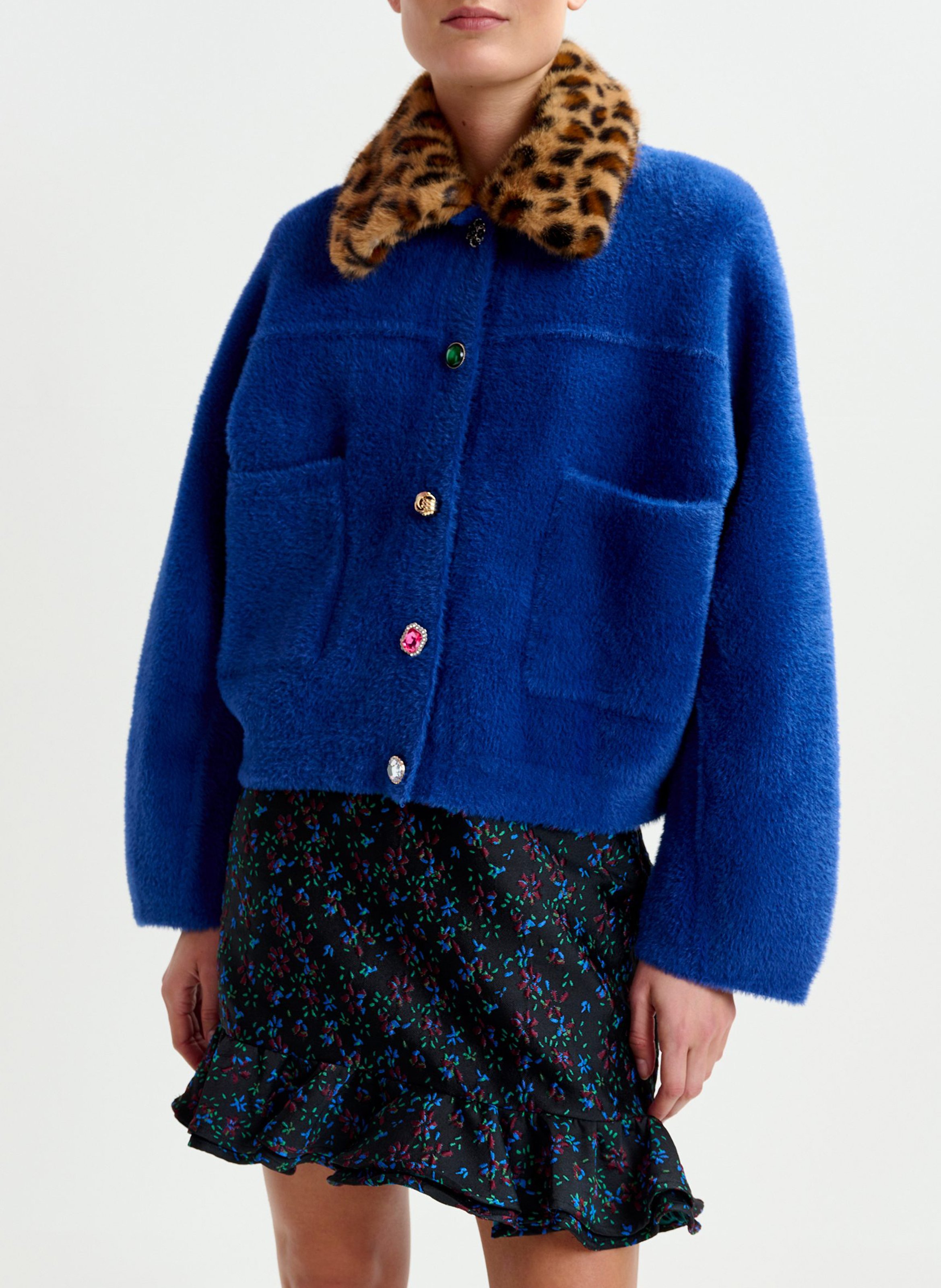 Cardigan ample à col fourrure amovible ESSENTIEL ANTWERP