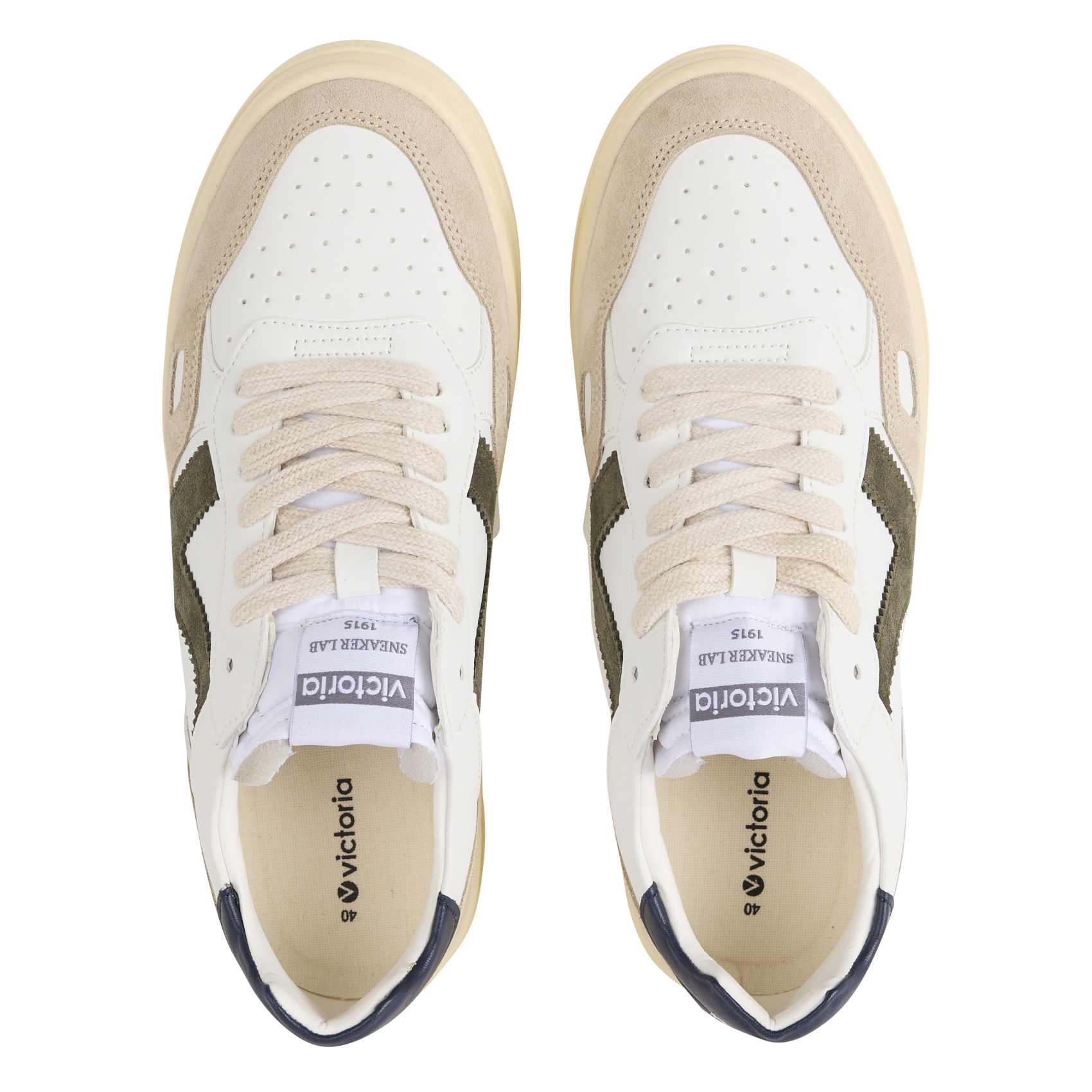 Baskets à plateforme en cuir velours VICTORIA Bleu