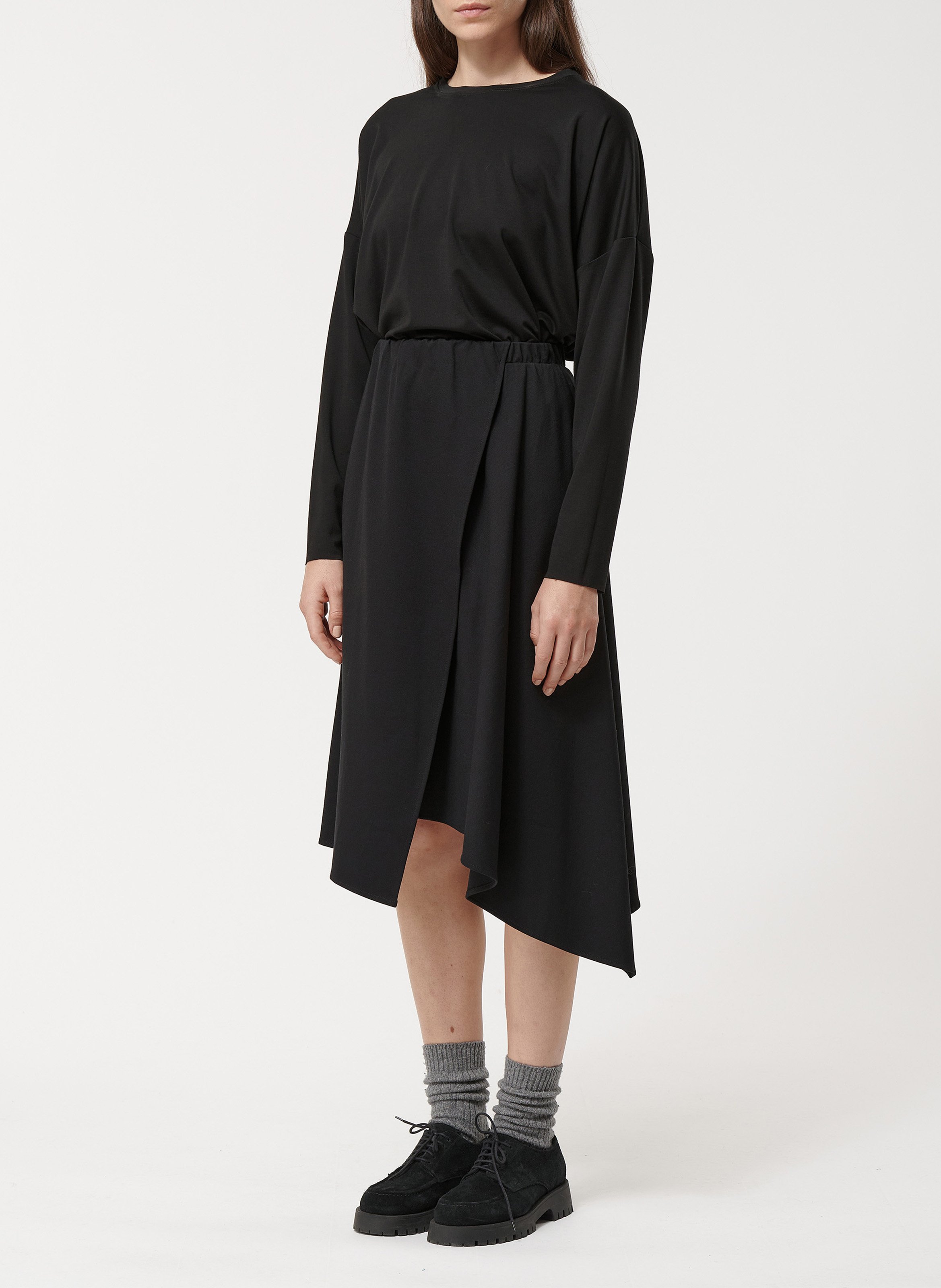 Jupe midi asymétrique HUMILITY Noir