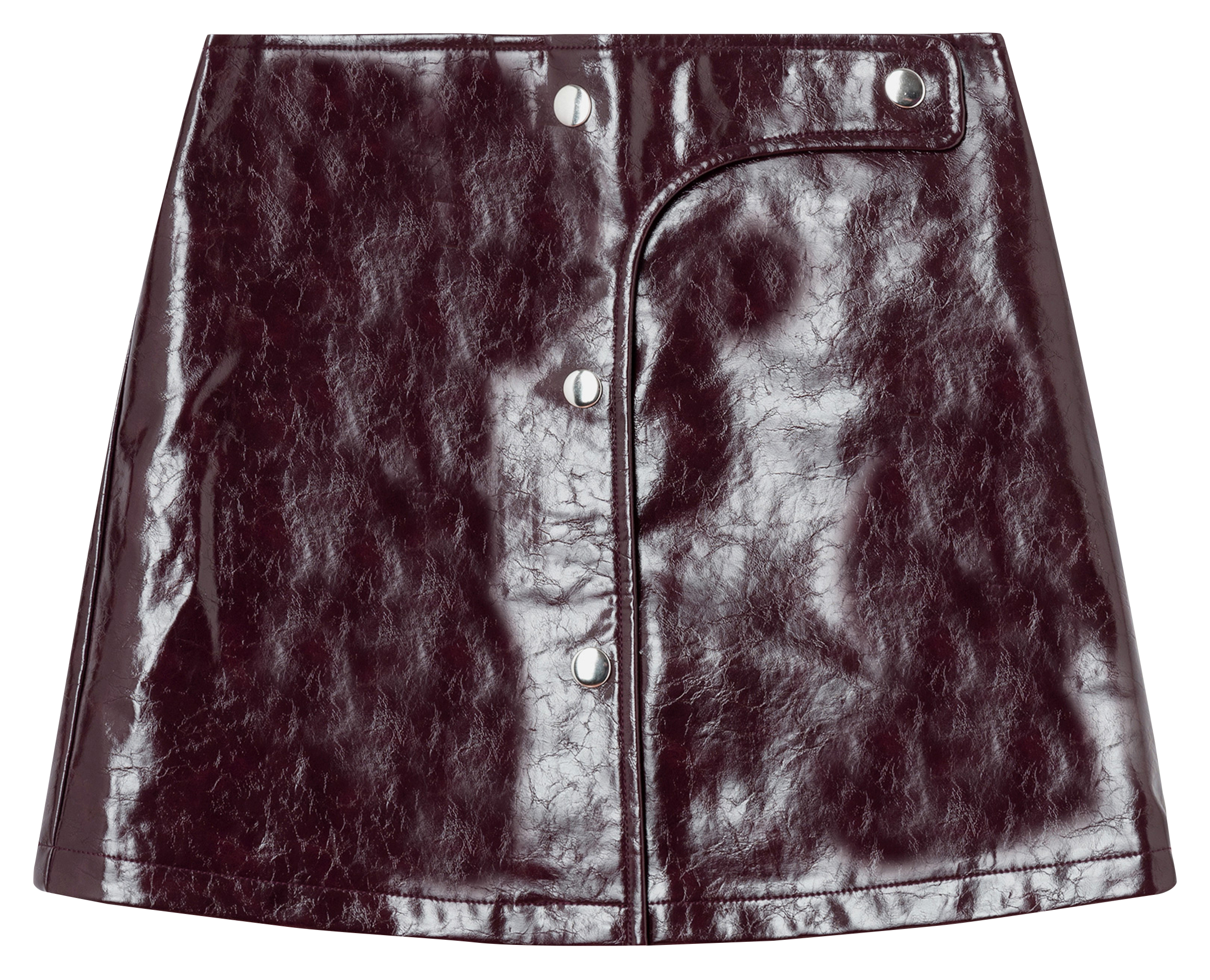 High-waisted faux leather mini skirt LAAGAM Red