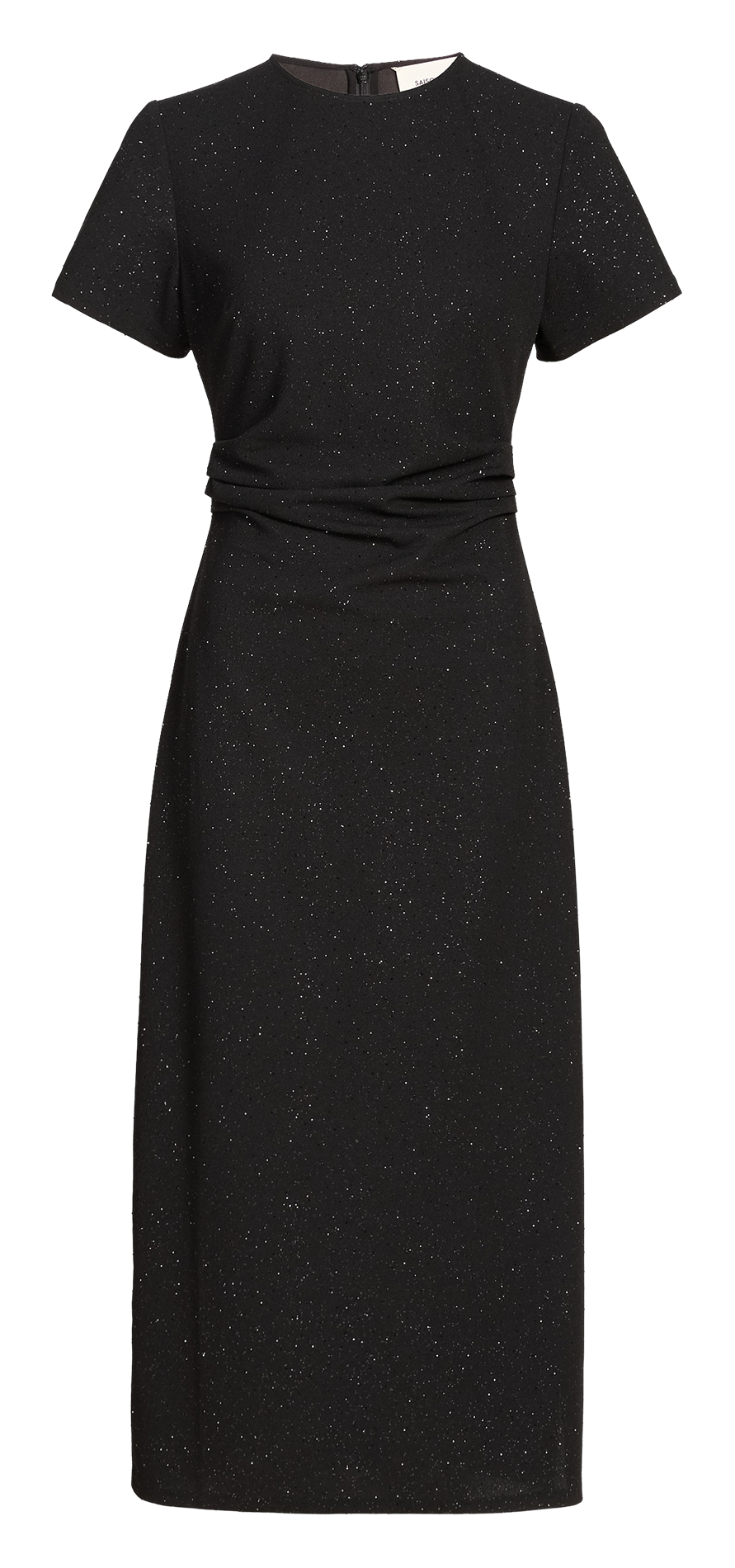 Strassbesetztes Midikleid mit Rundhalsausschnitt SAISON 1865 Schwarz