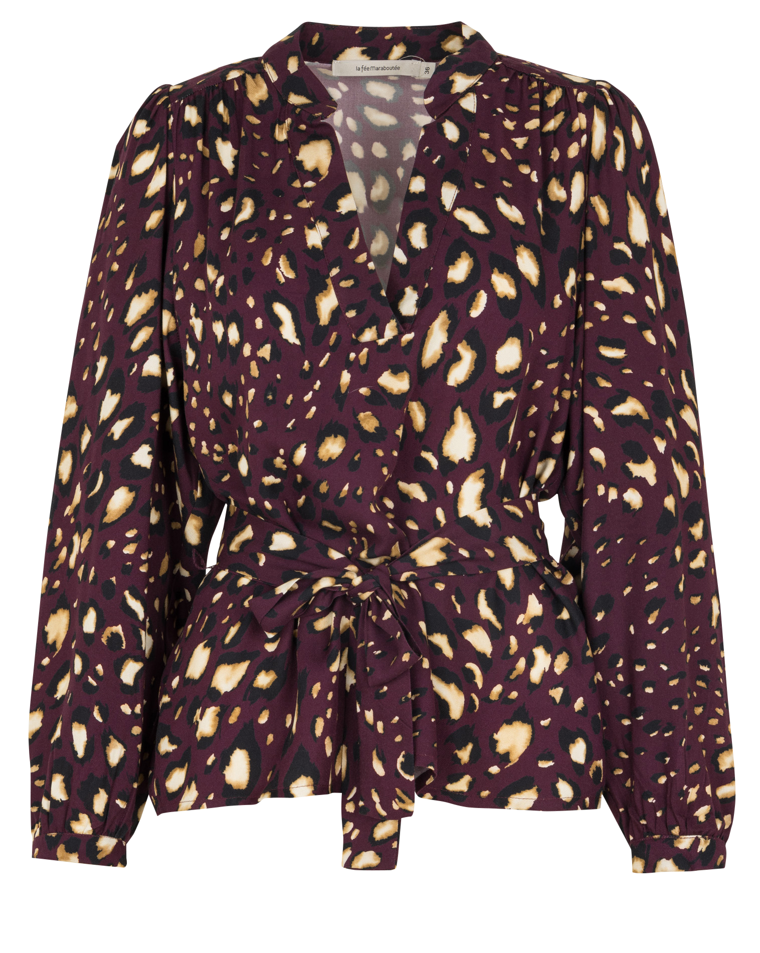 Blouse col tunisien imprimée  LA FEE MARABOUTEE Rouge