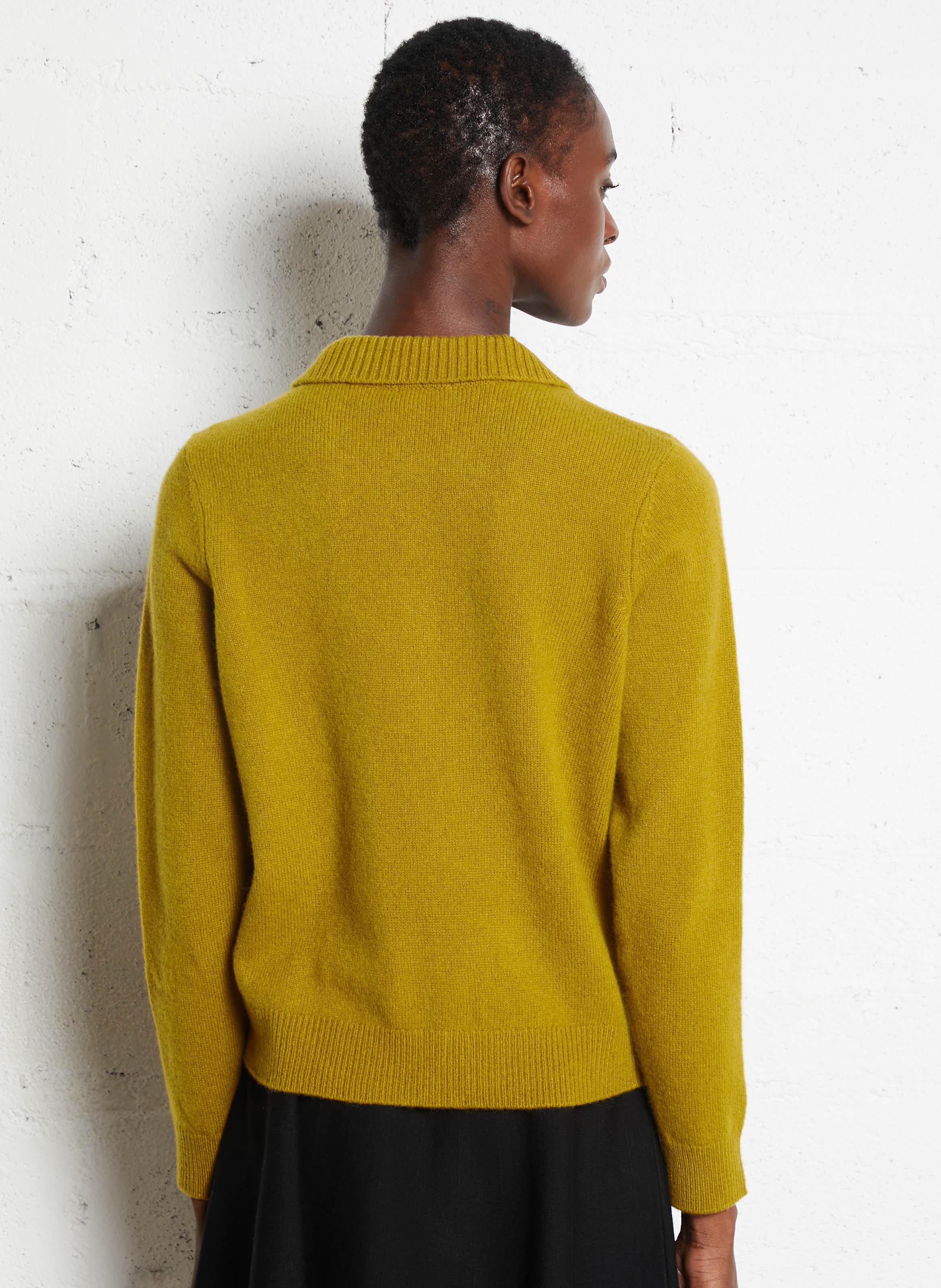 Oversized wool and cashmere polo neck sweater PETITE MENDIGOTE Green