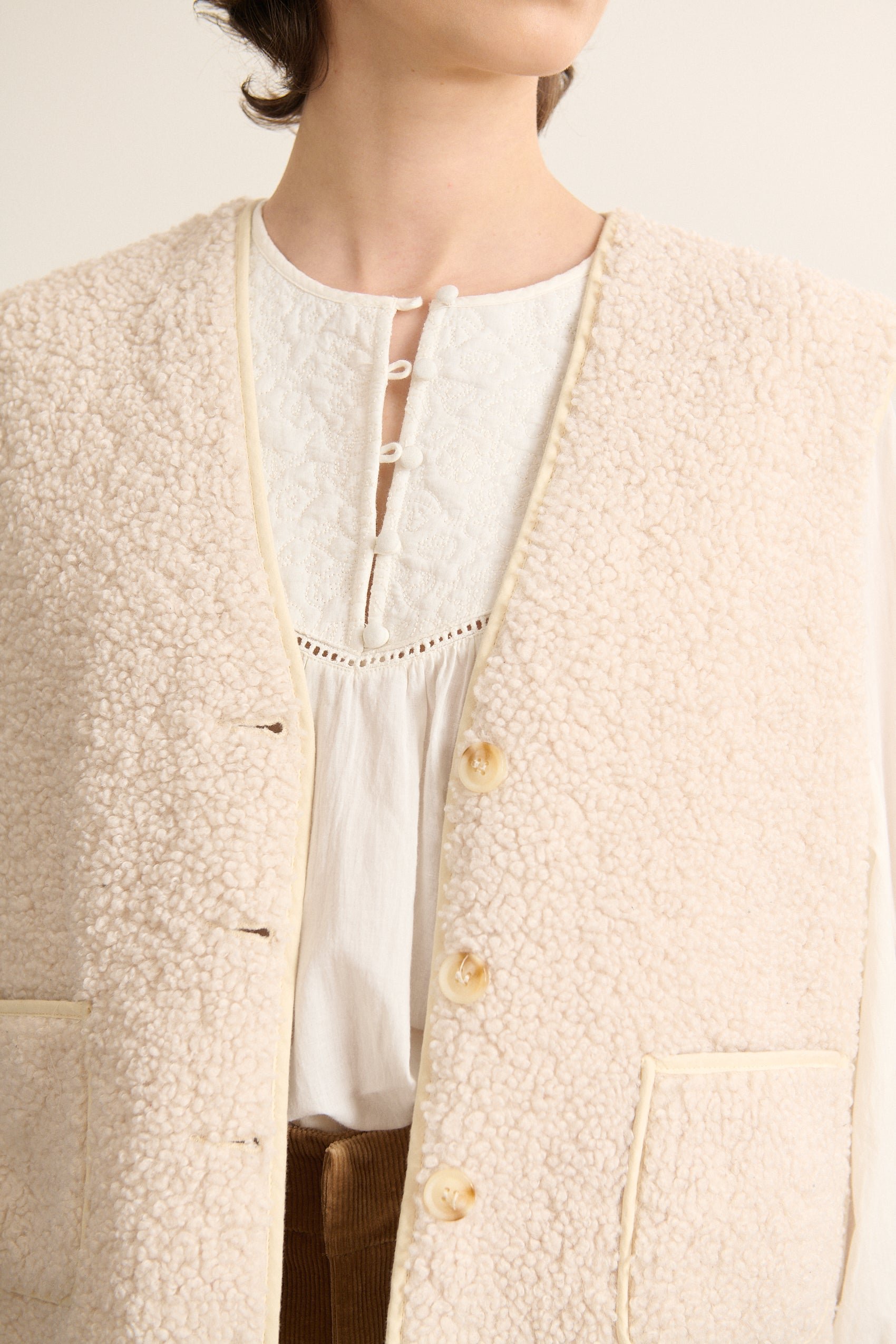 Sleeveless jacket GARANCE PARIS White