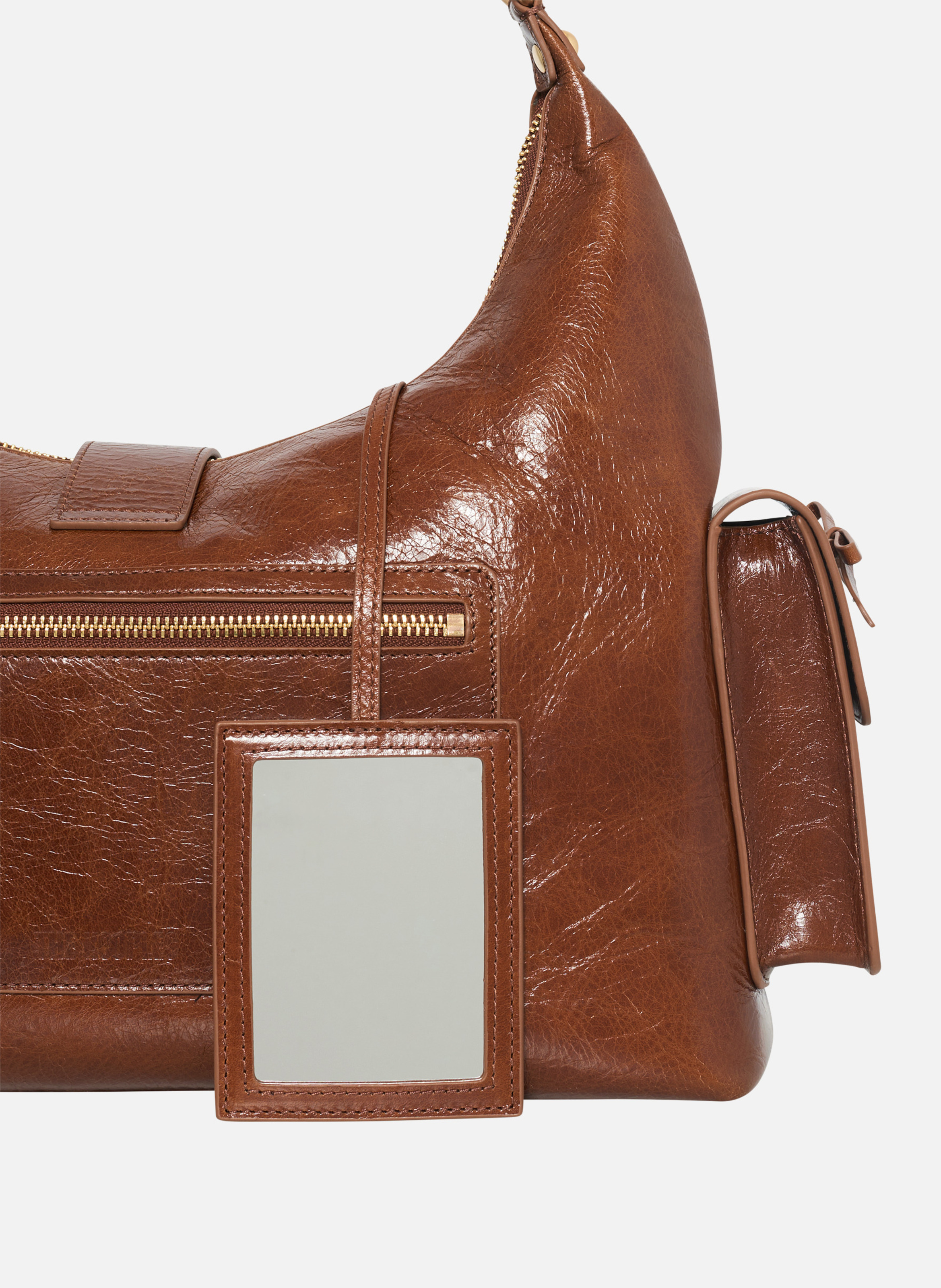 Amelia XL leather bag THE KOOPLES Brown
