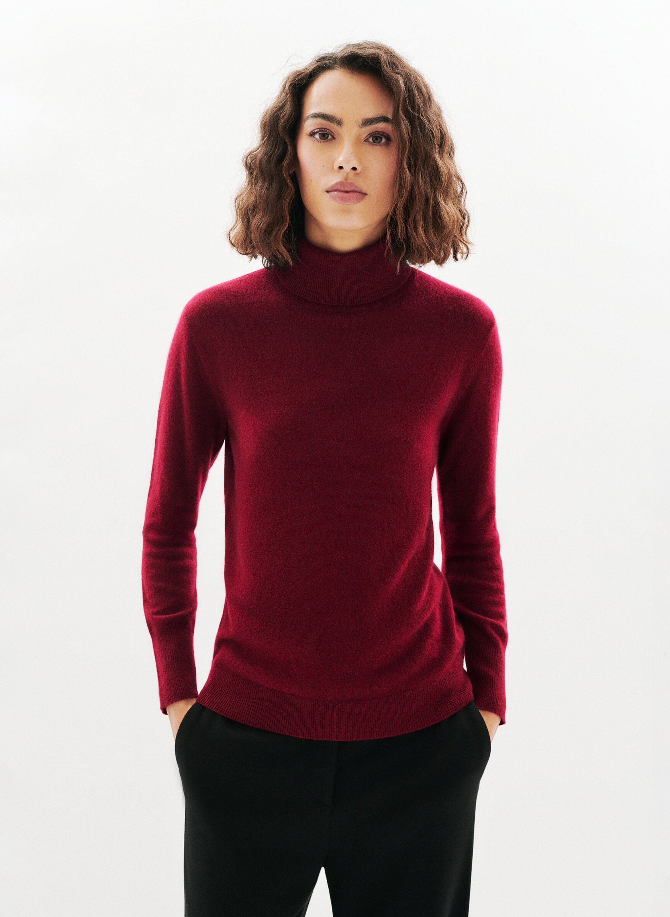 Cashmere straight-cut turtleneck sweater CAROLL