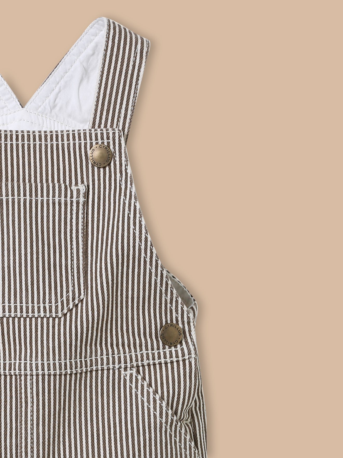 Salopette rayée  - collection hickory stripes CYRILLUS Marron