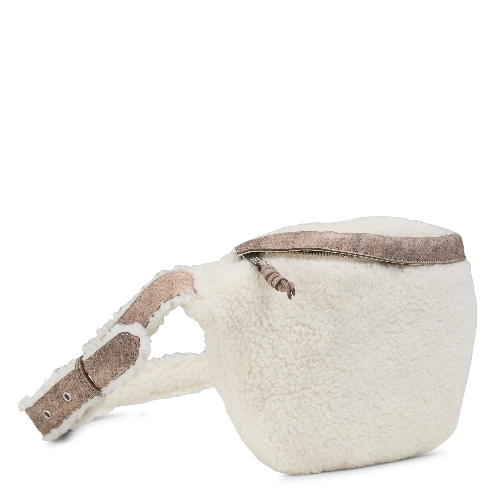 Zip-up sherpa banana in cotton IKKS White