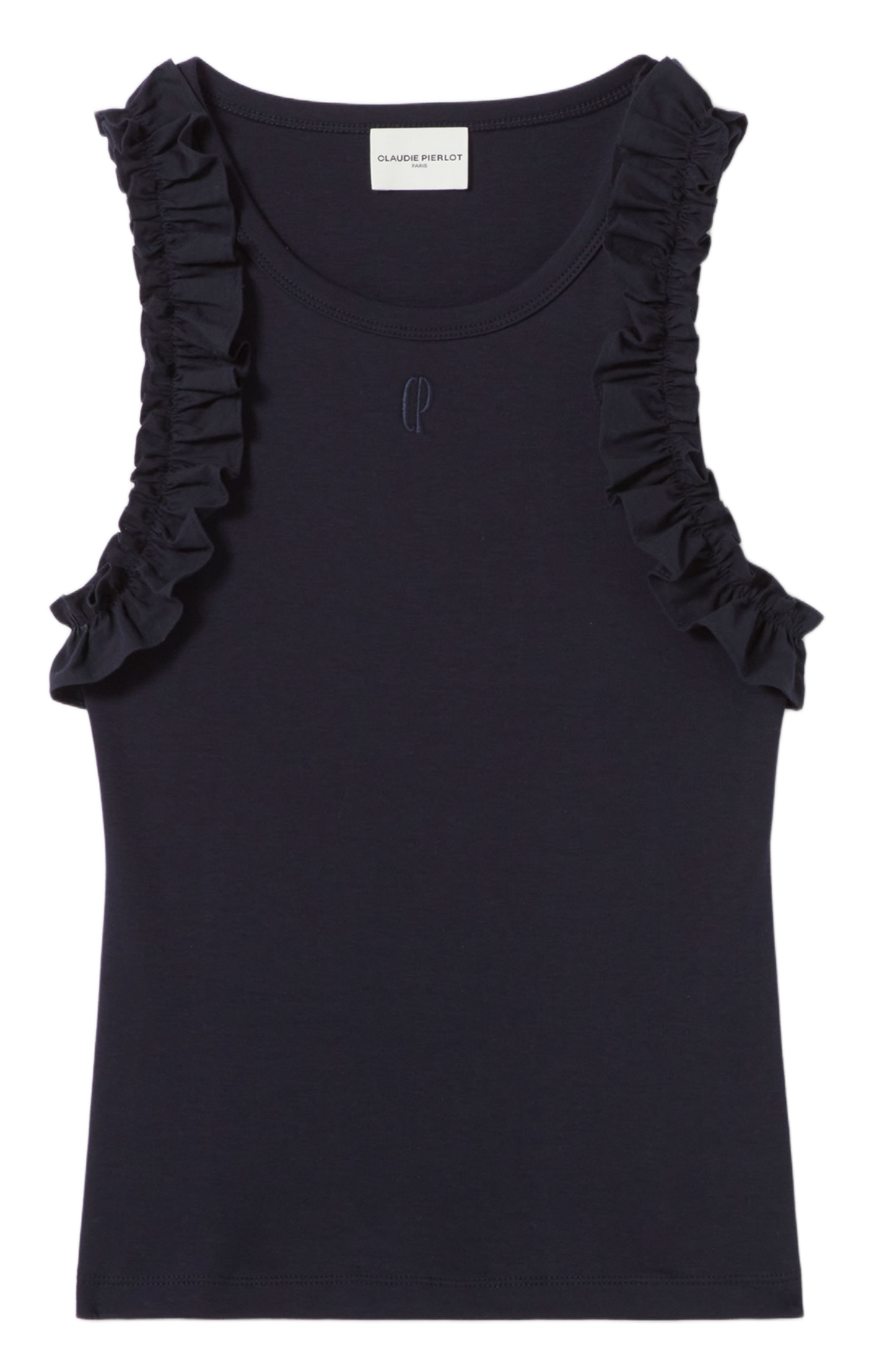 Top col rond  CLAUDIE PIERLOT Bleu