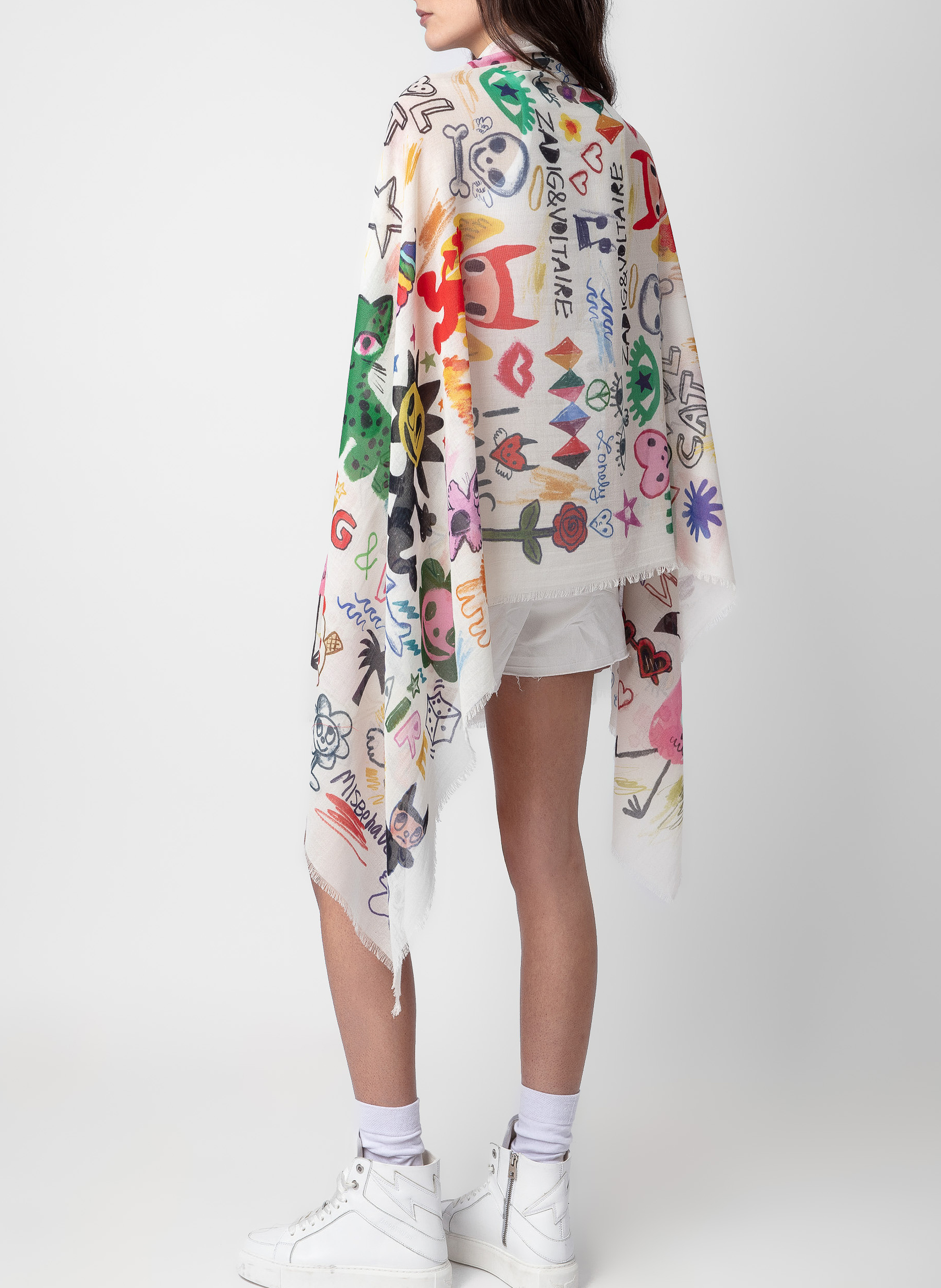 Foulard en coton imprimé ZADIG&VOLTAIRE Blanc