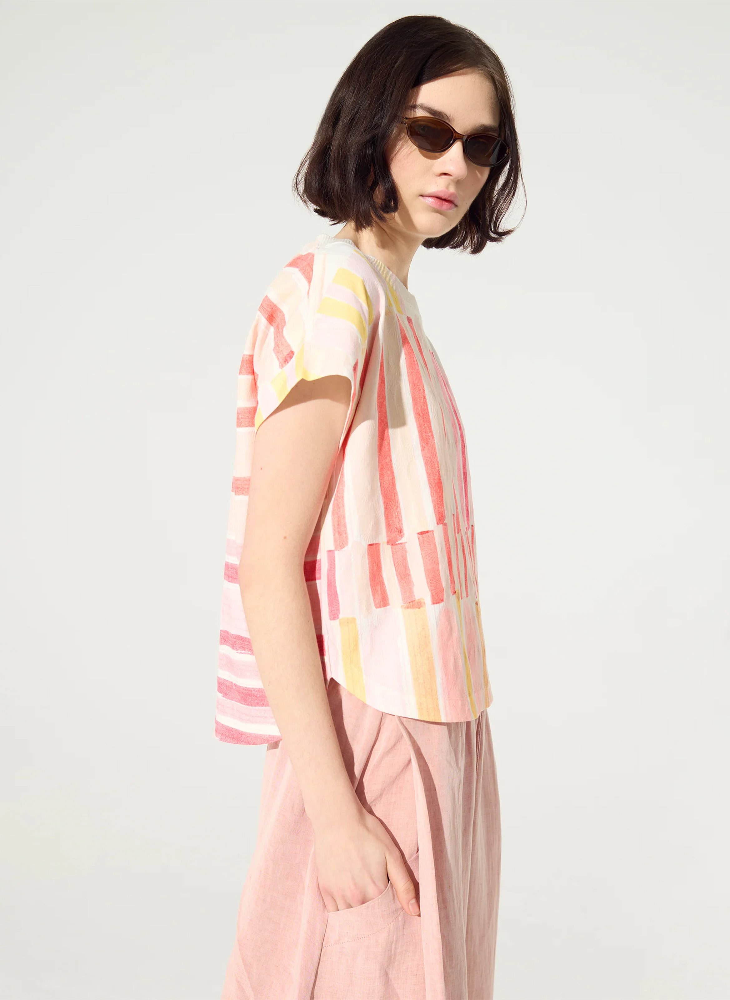 Tee-shirt col rond imprimé  ACOTE Rouge