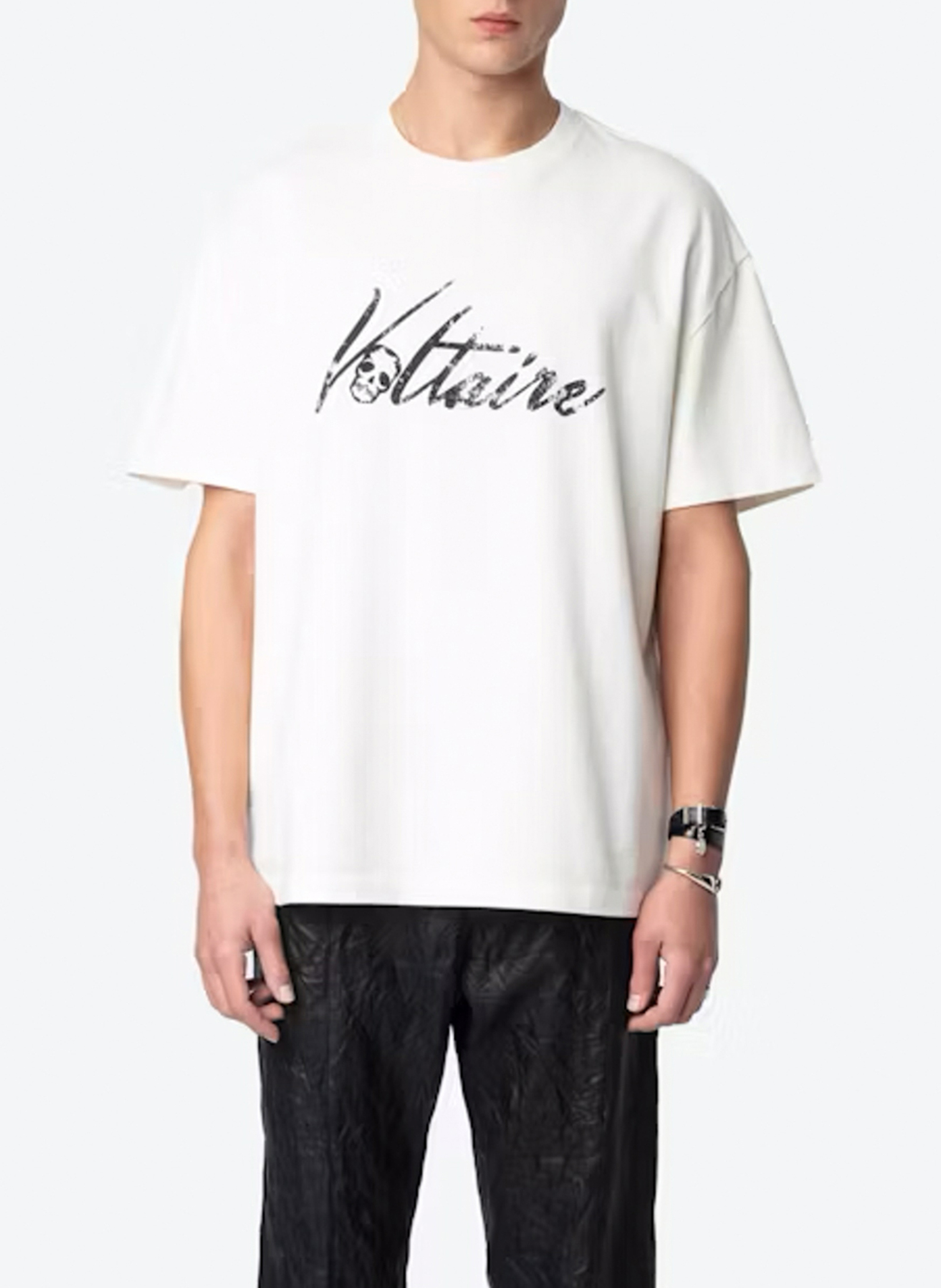 Oversize T-Shirt mit Bio-Baumwolle und Print ZADIG&VOLTAIRE Weiss