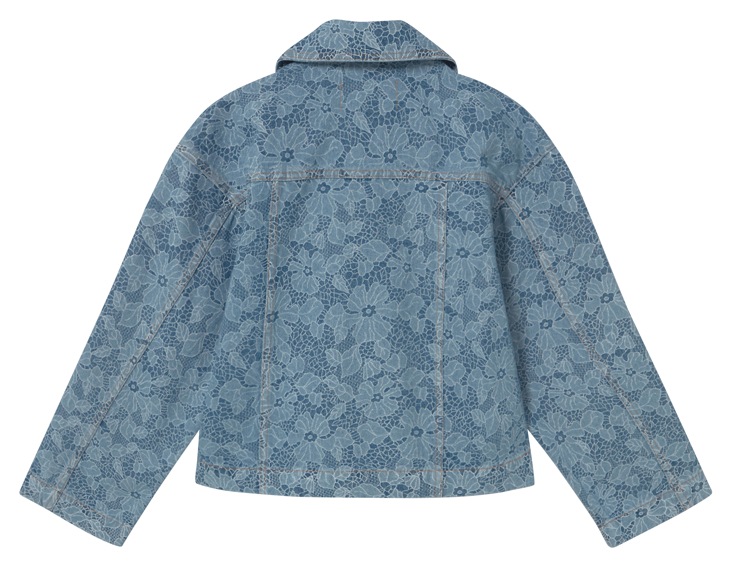 Oversized printed denim jacket THE TINY BIG SISTER Blue
