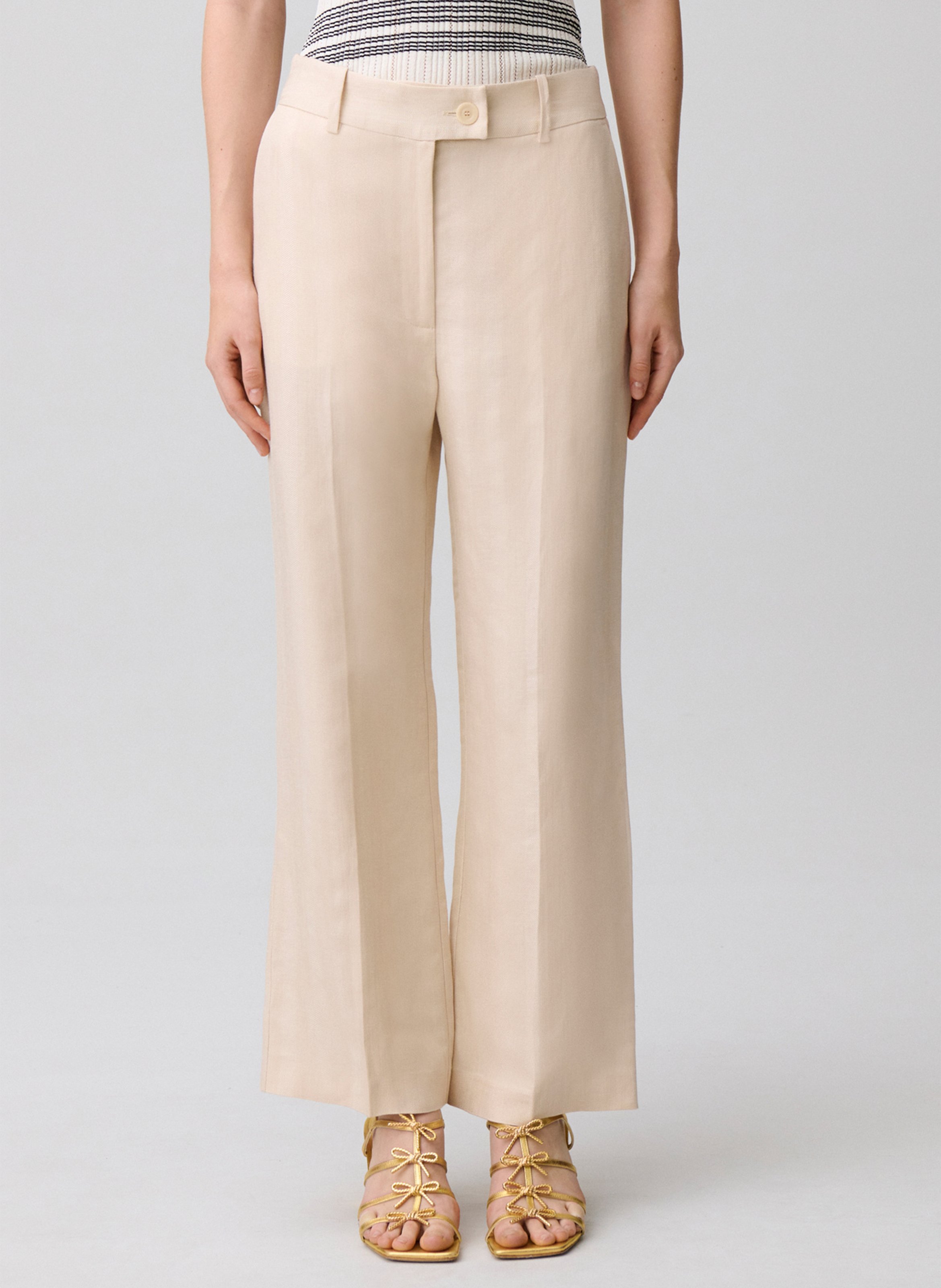 Gerade geschnittene Anzughose uni CLAUDIE PIERLOT Beige