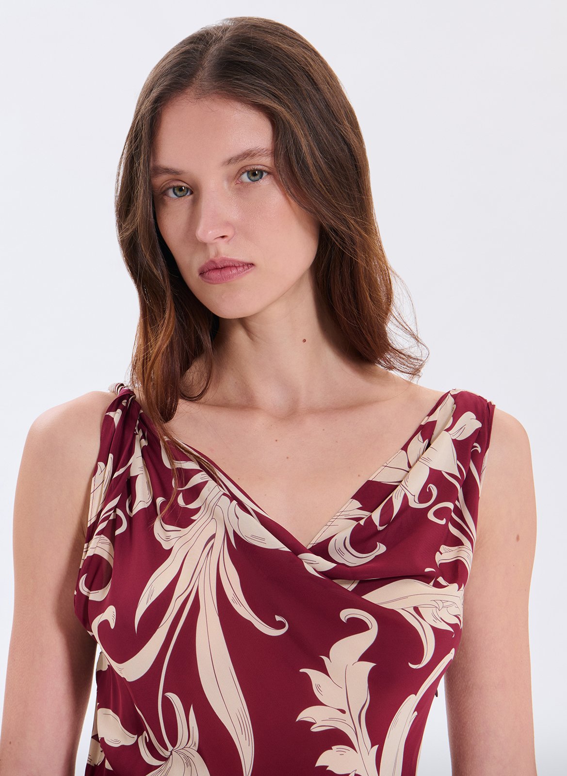 Robe longue florale sans manches ZAPA Blanc