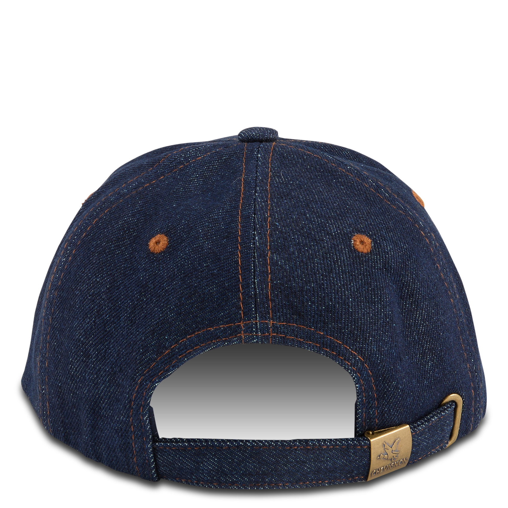Kappe mit Patch aus raw Denim CHEVIGNON Blau