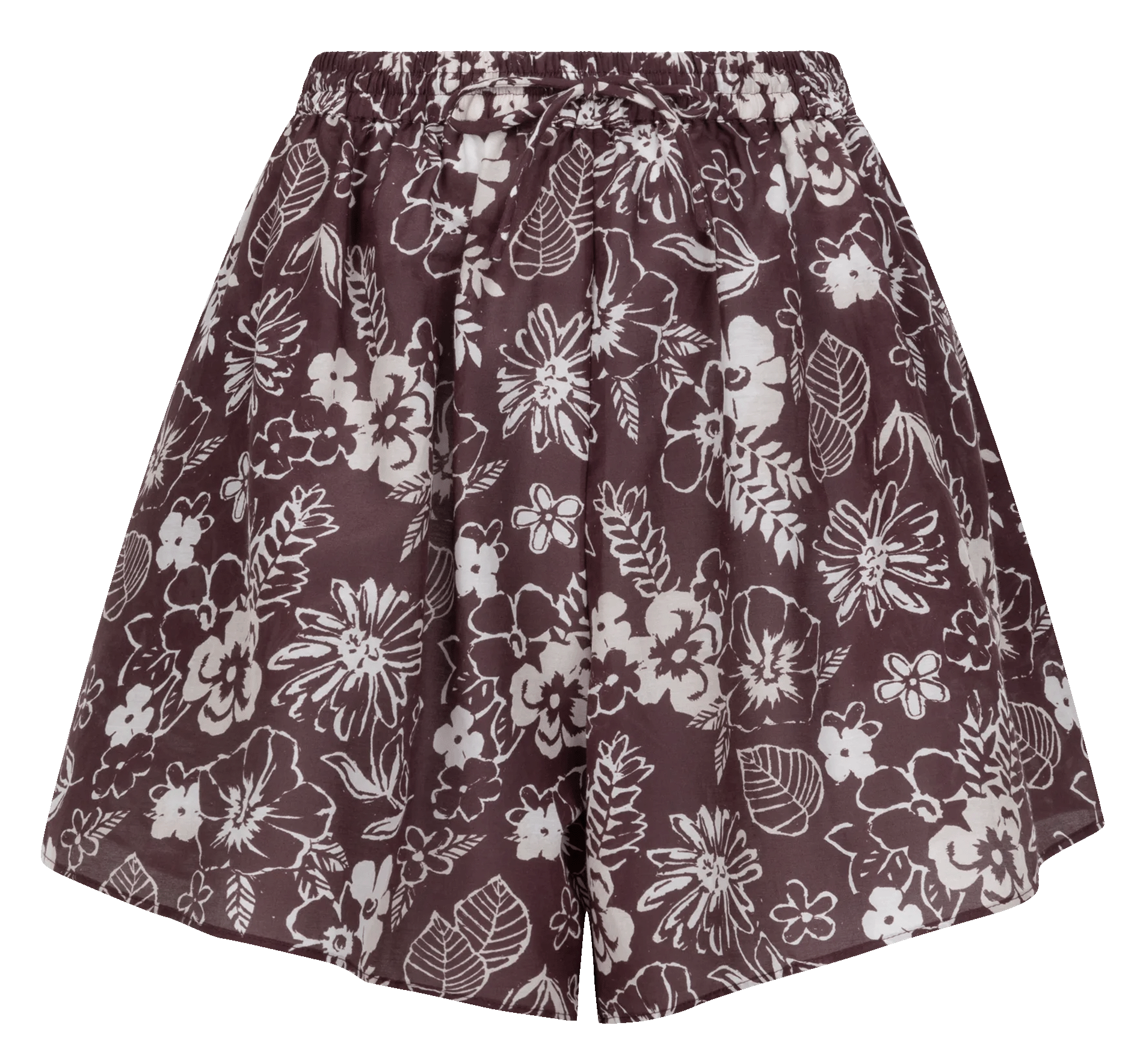 Short imprimé en coton mélangé LOVE STORIES Marron