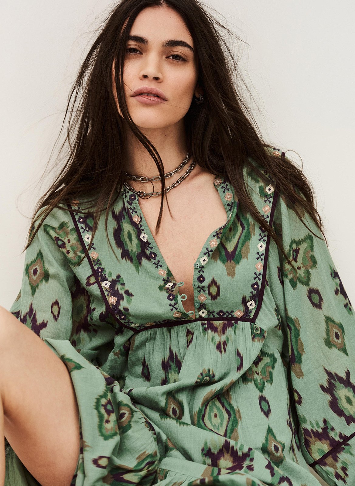 Halflange jurk met print BA&SH Groen