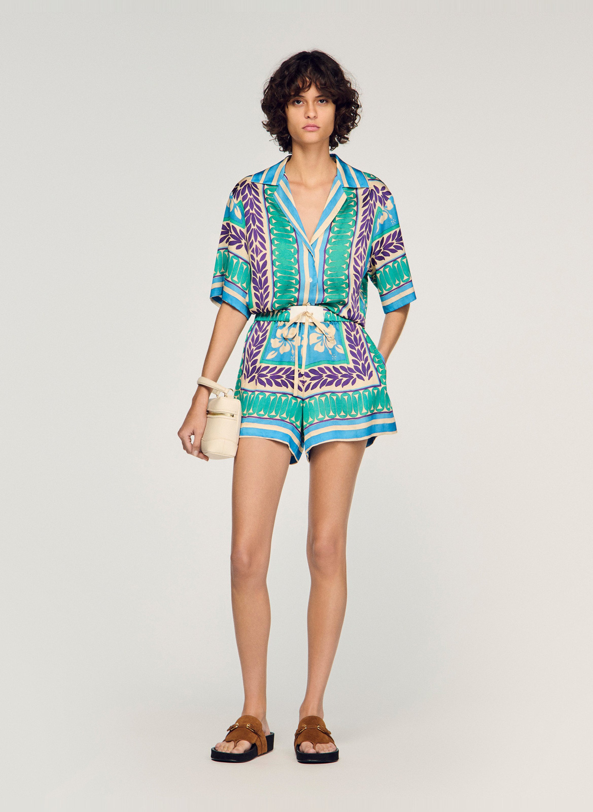 Short large imprimé SANDRO Vert