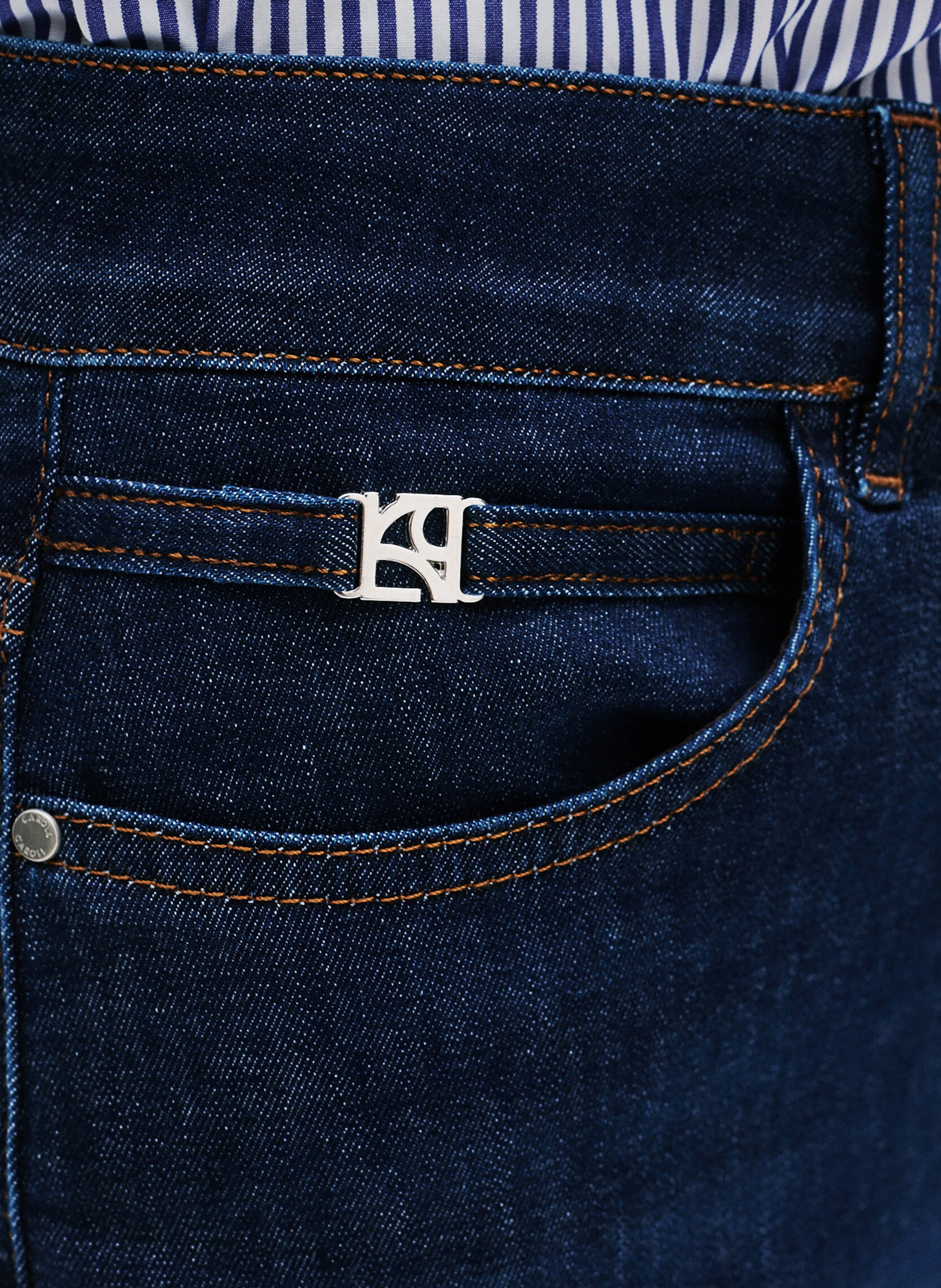 Denim cropped pants CAROLL Blue