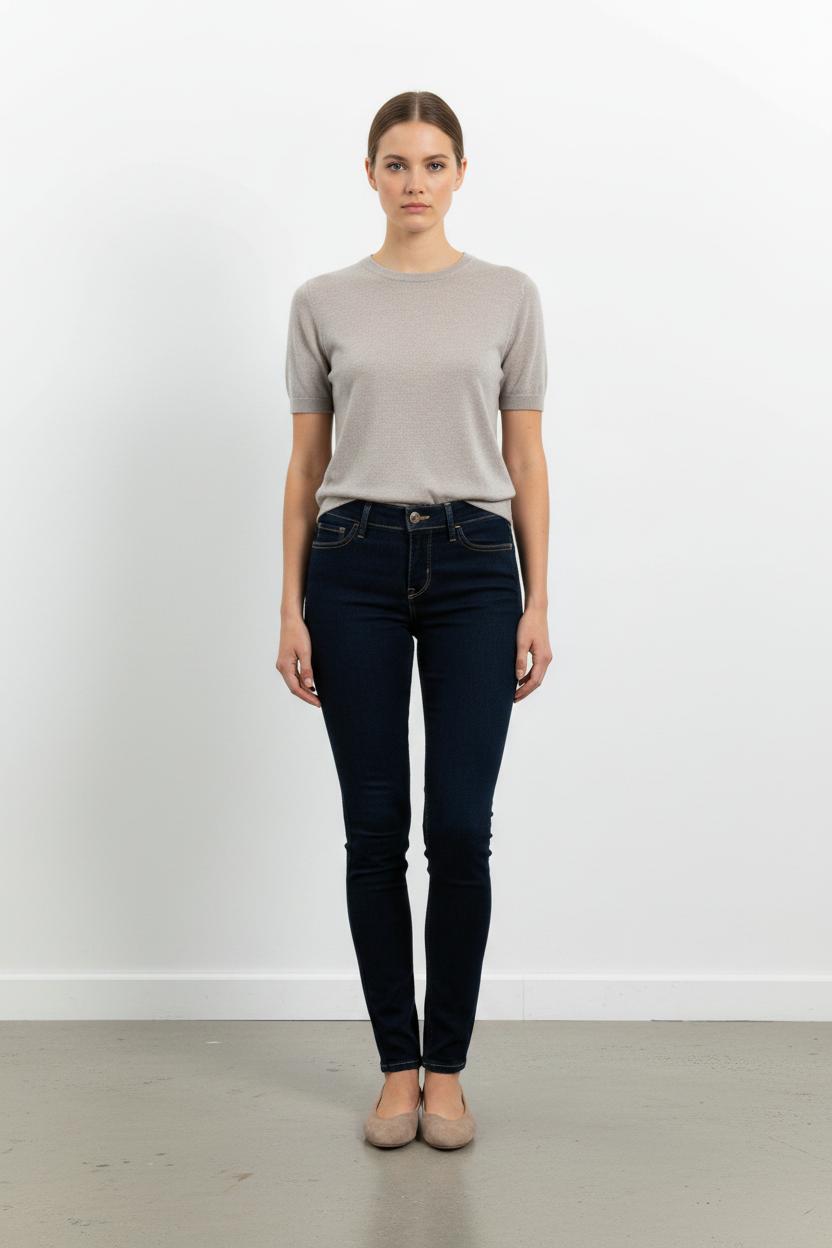 Cropped slim jeans with studs LEVI'S - Seconde main Blue