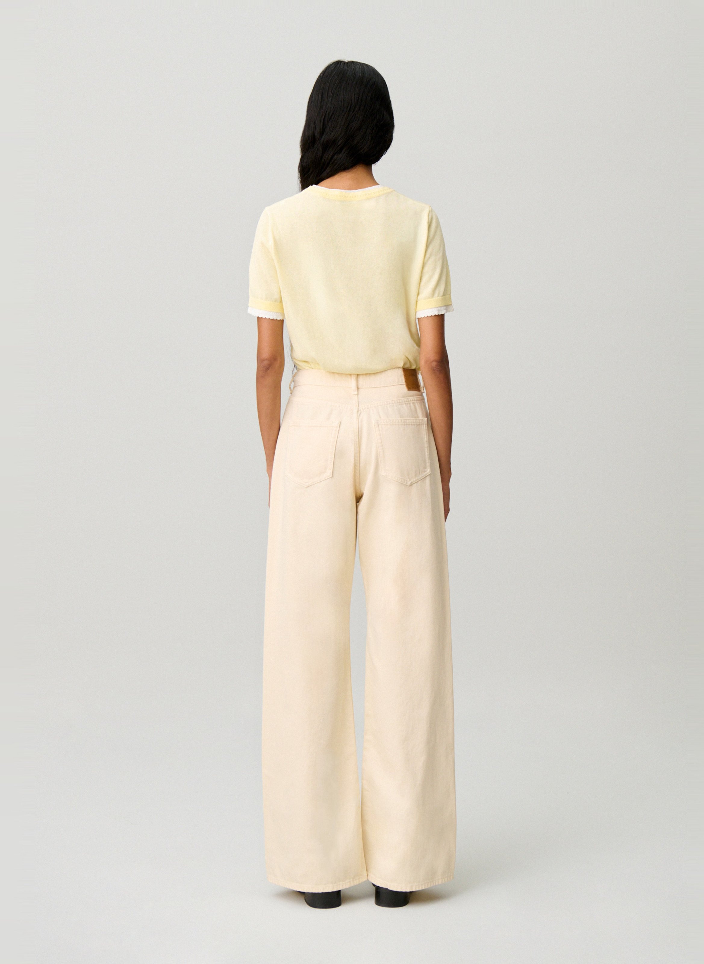 Jean droit taille haute uni  CLAUDIE PIERLOT Beige