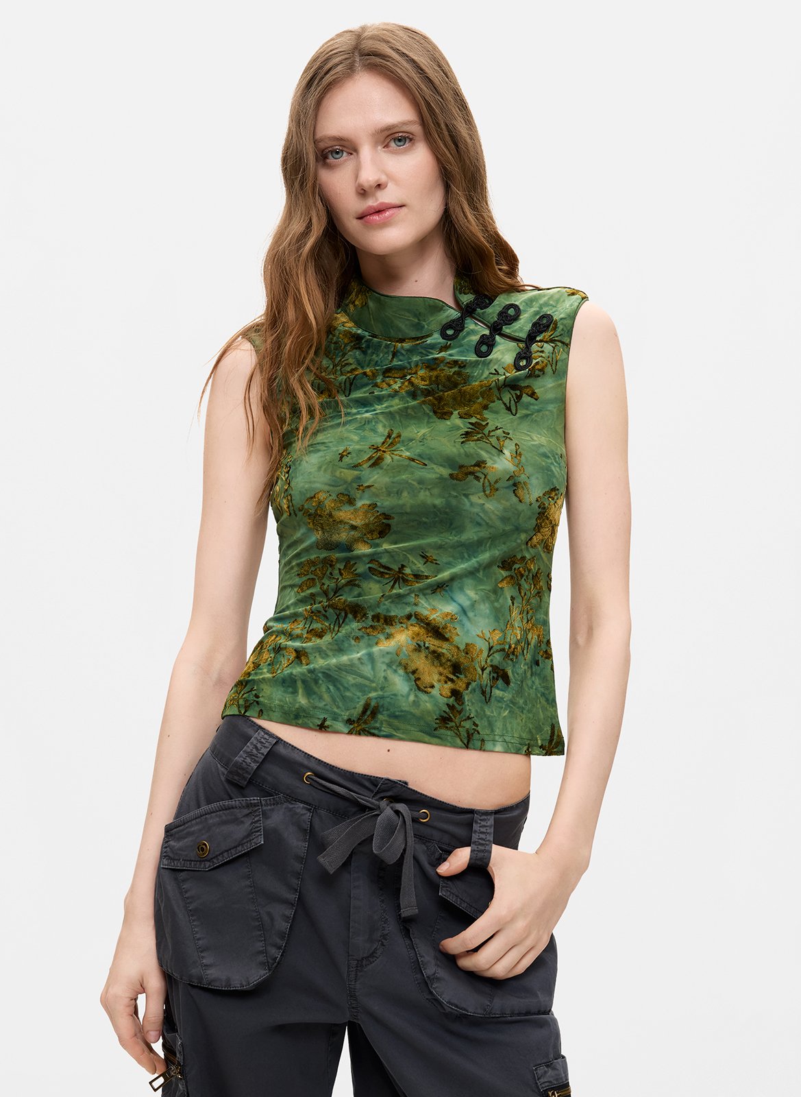 Aansluitende top met print DESIGUAL Blauw