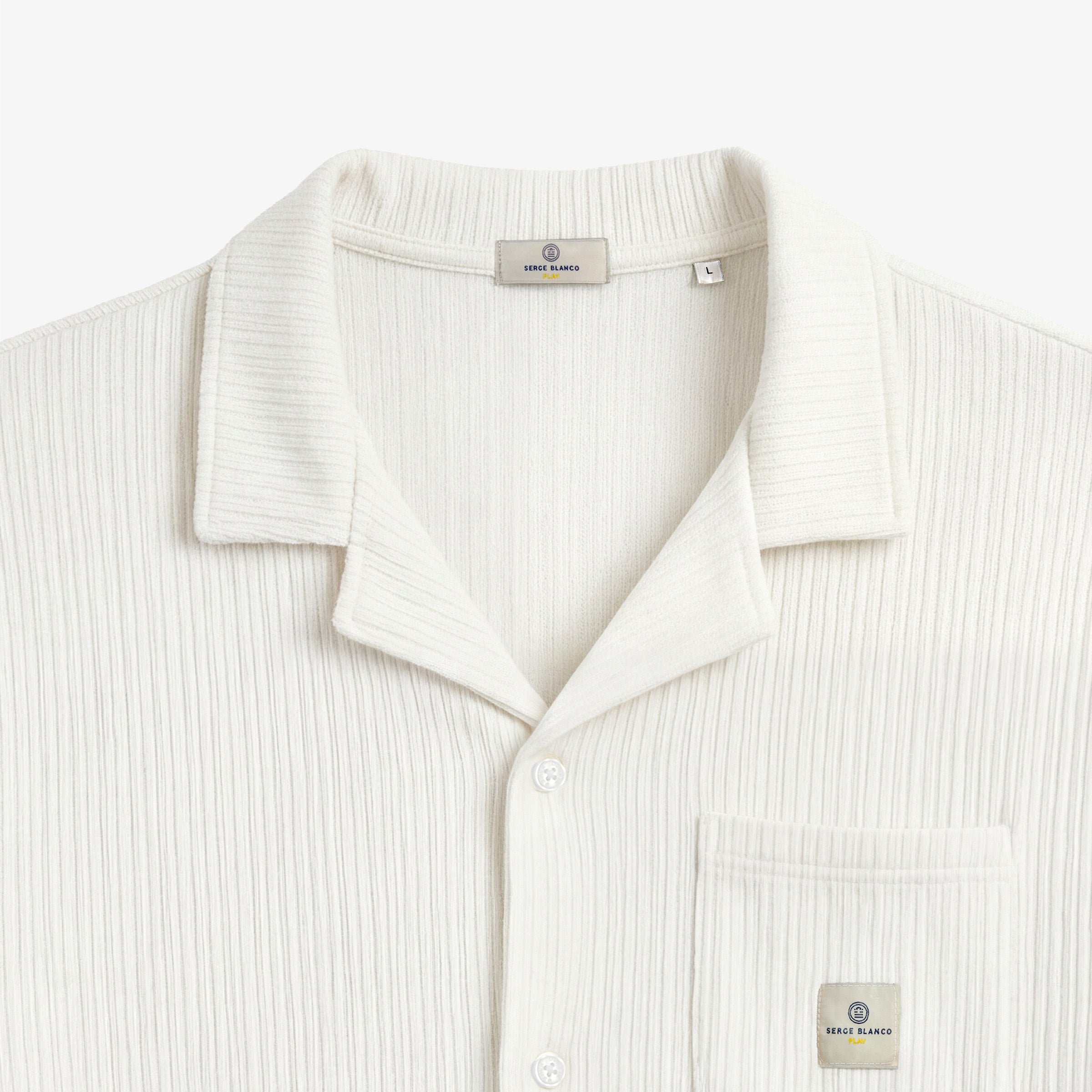 Short-sleeved woven cotton shirt SERGE BLANCO White