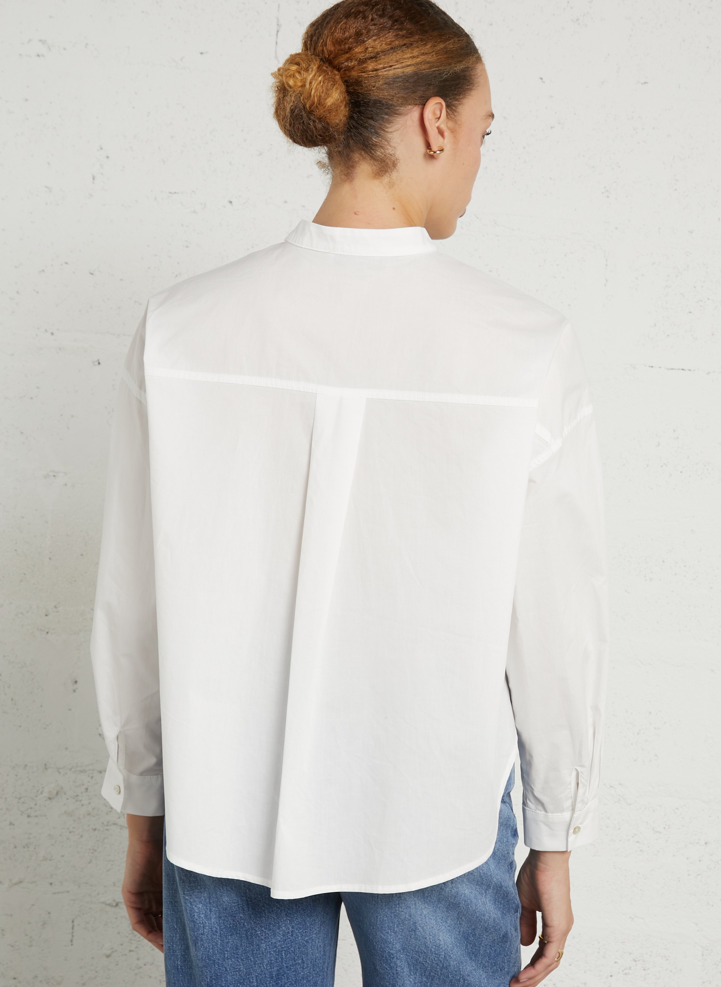 Oversized round neck cotton shirt JC SOPHIE White