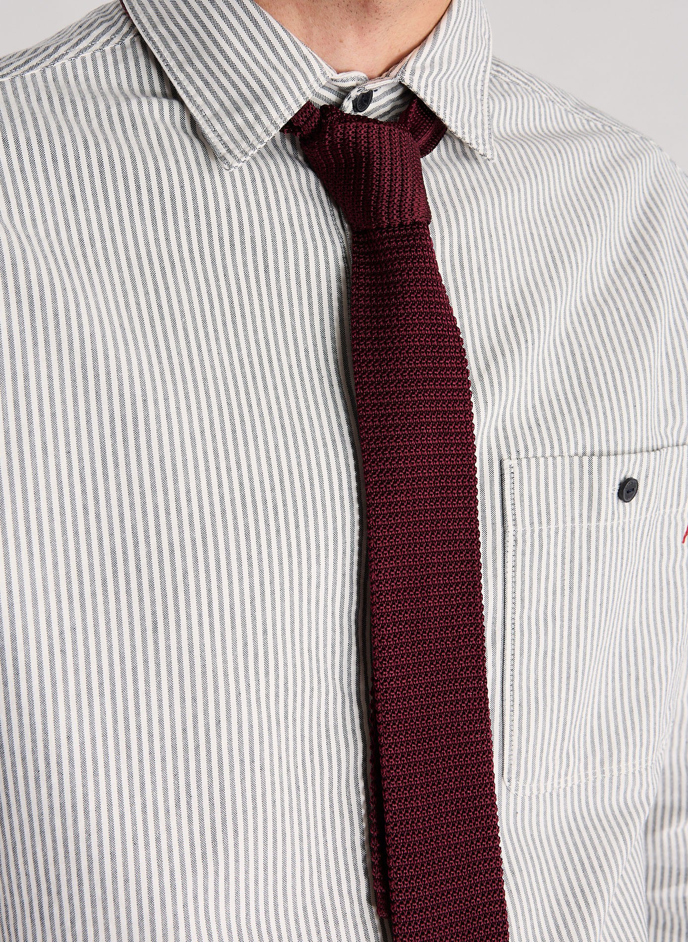 Knitted silk straight tie AU PRINTEMPS PARIS Red